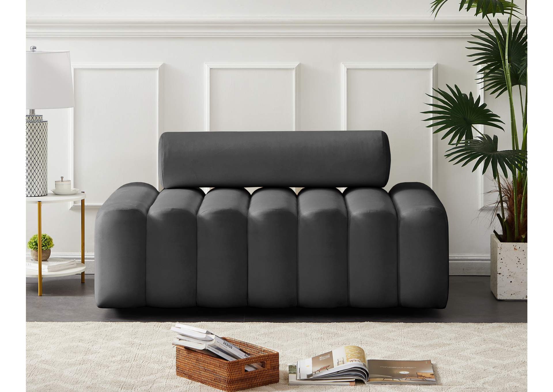 Melody Grey Velvet Loveseat