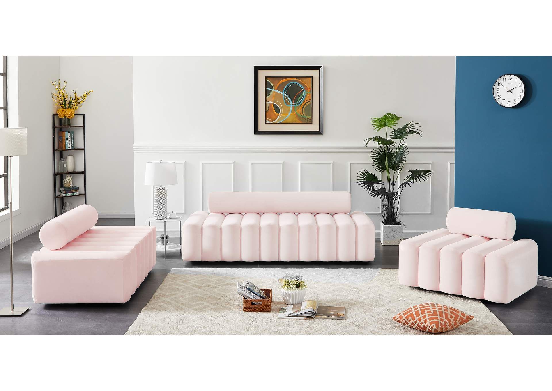 Melody Pink Velvet Sofa