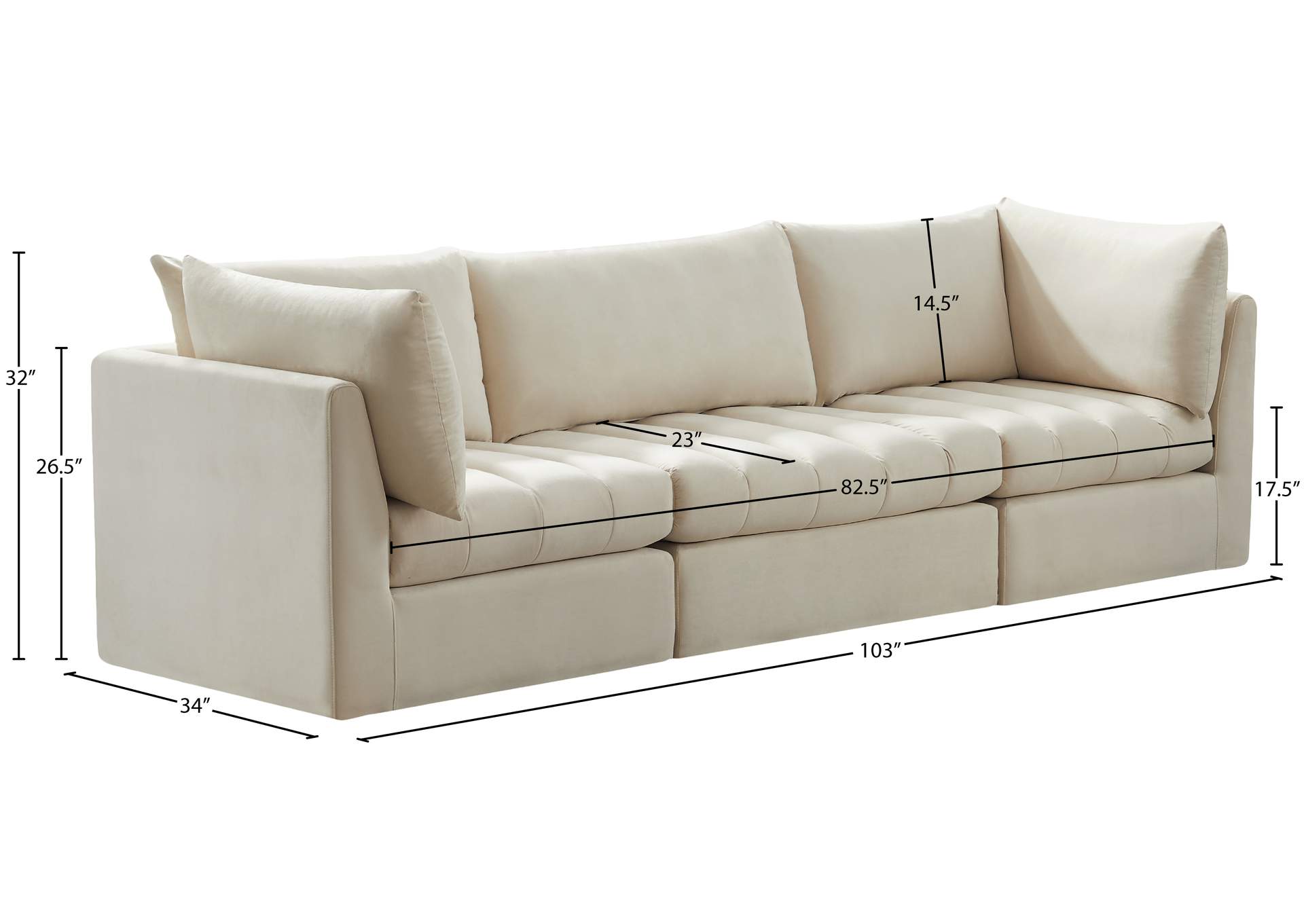 Jacob Cream Velvet Modular Sofa