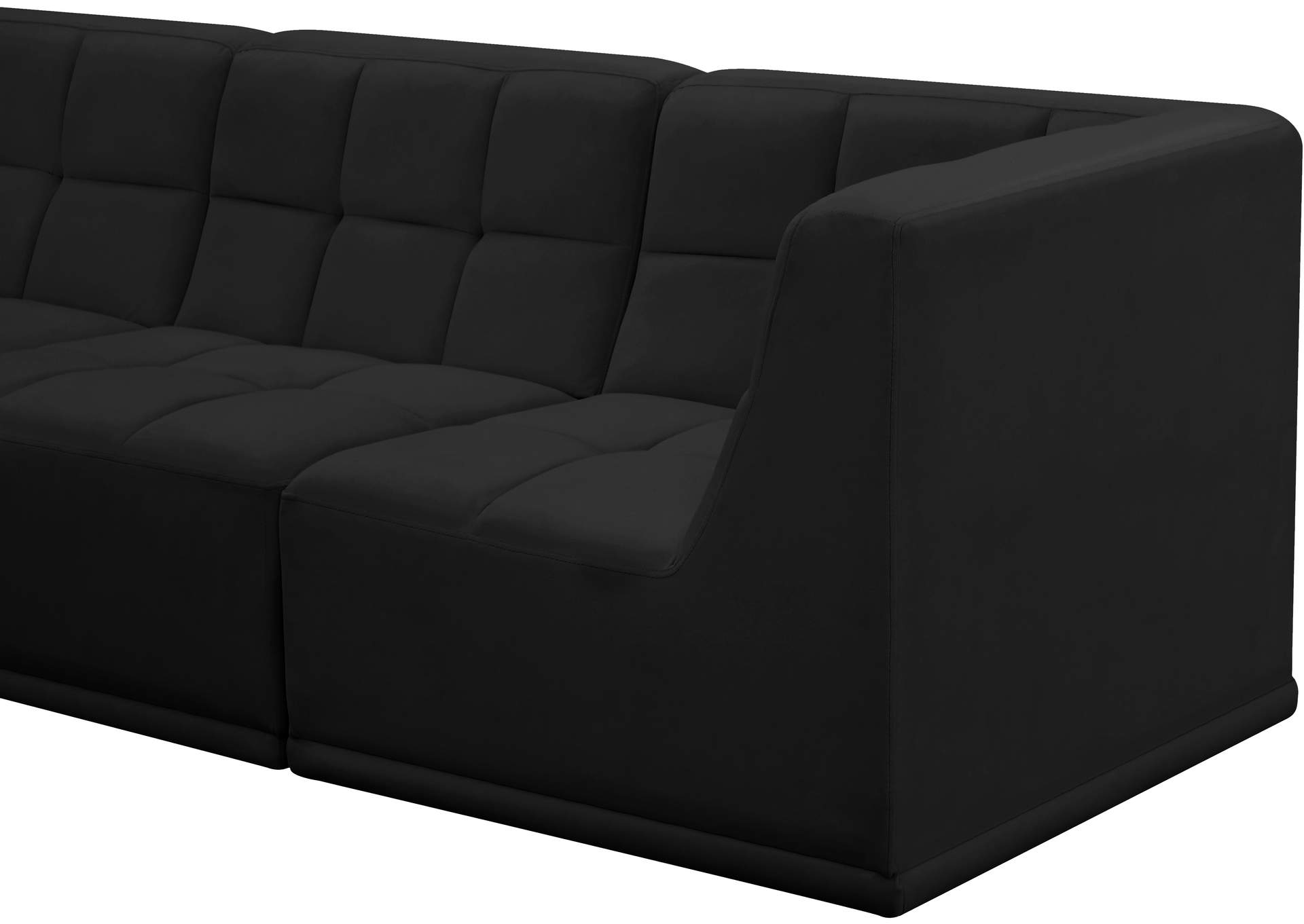 Relax Black Velvet Modular Sectional