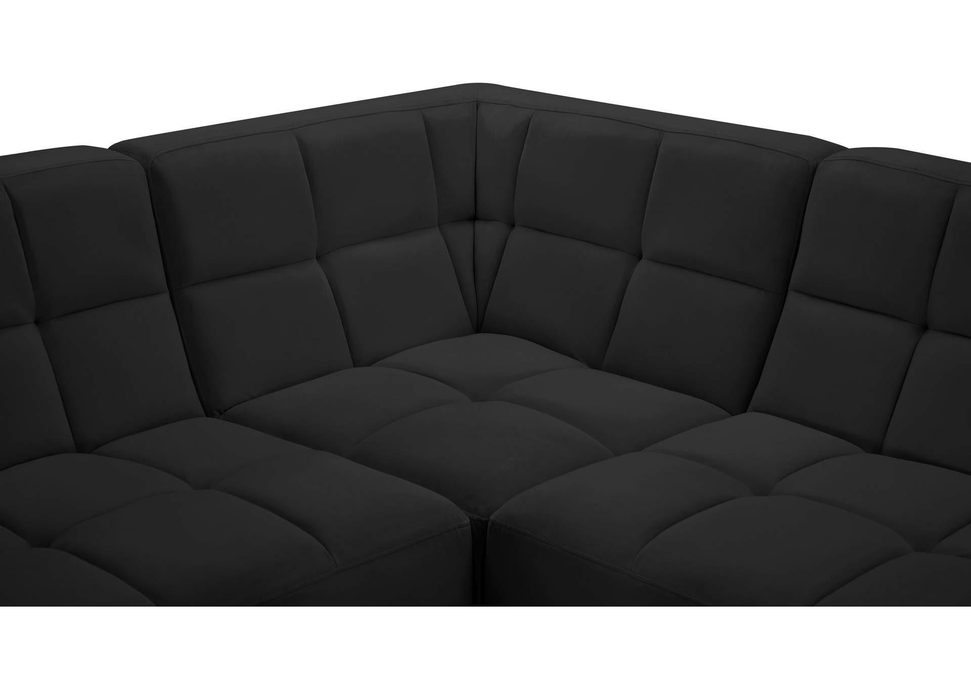 Relax Black Velvet Modular Sectional