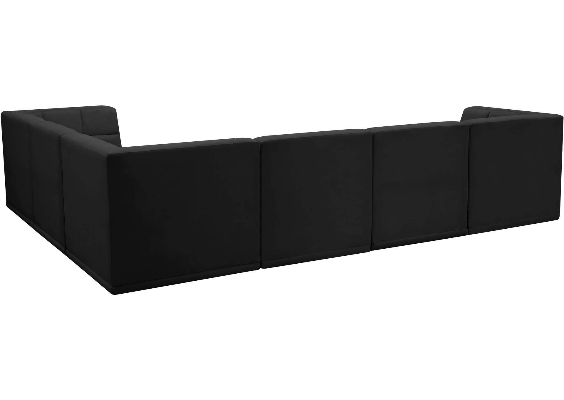 Relax Black Velvet Modular Sectional