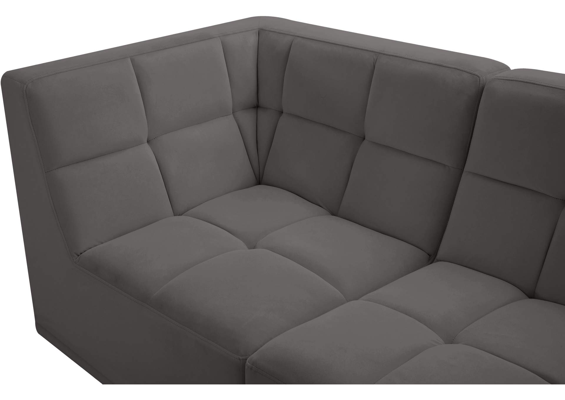 Relax Grey Velvet Modular Sectional