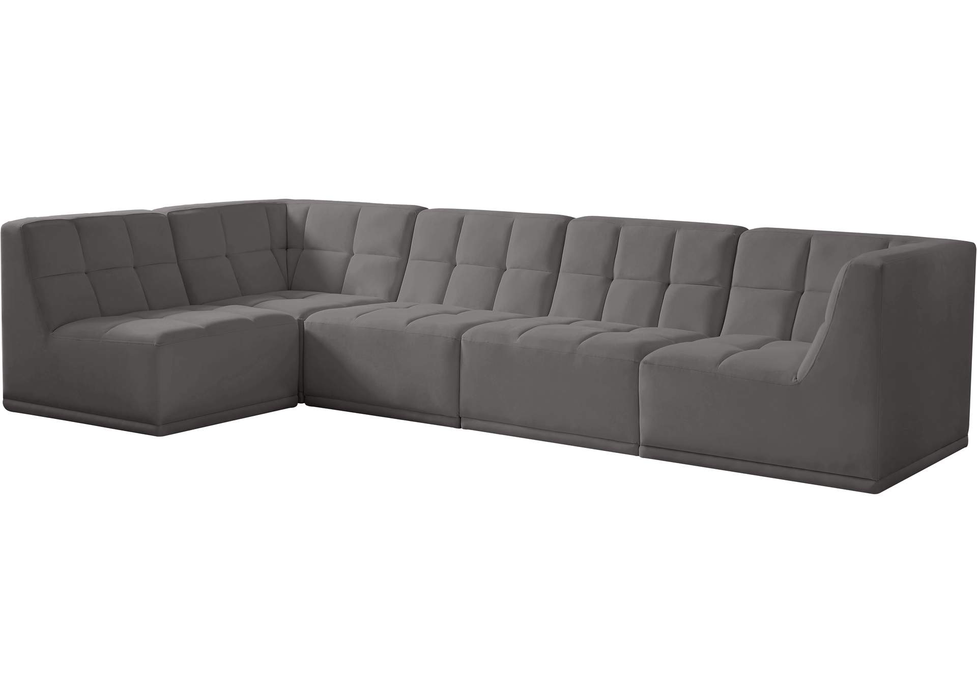 Relax Grey Velvet Modular Sectional