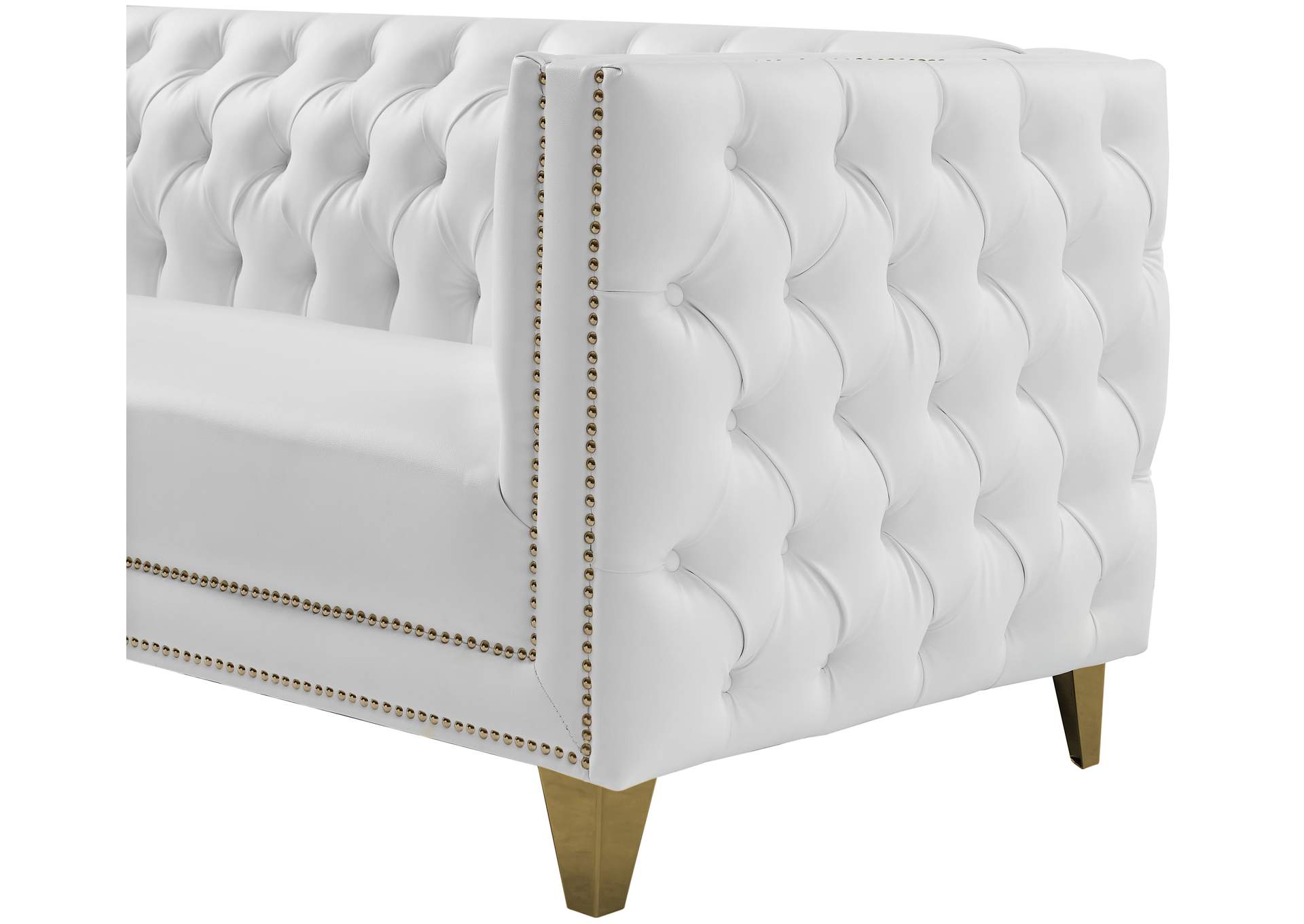 Michelle White Vegan Leather Sofa