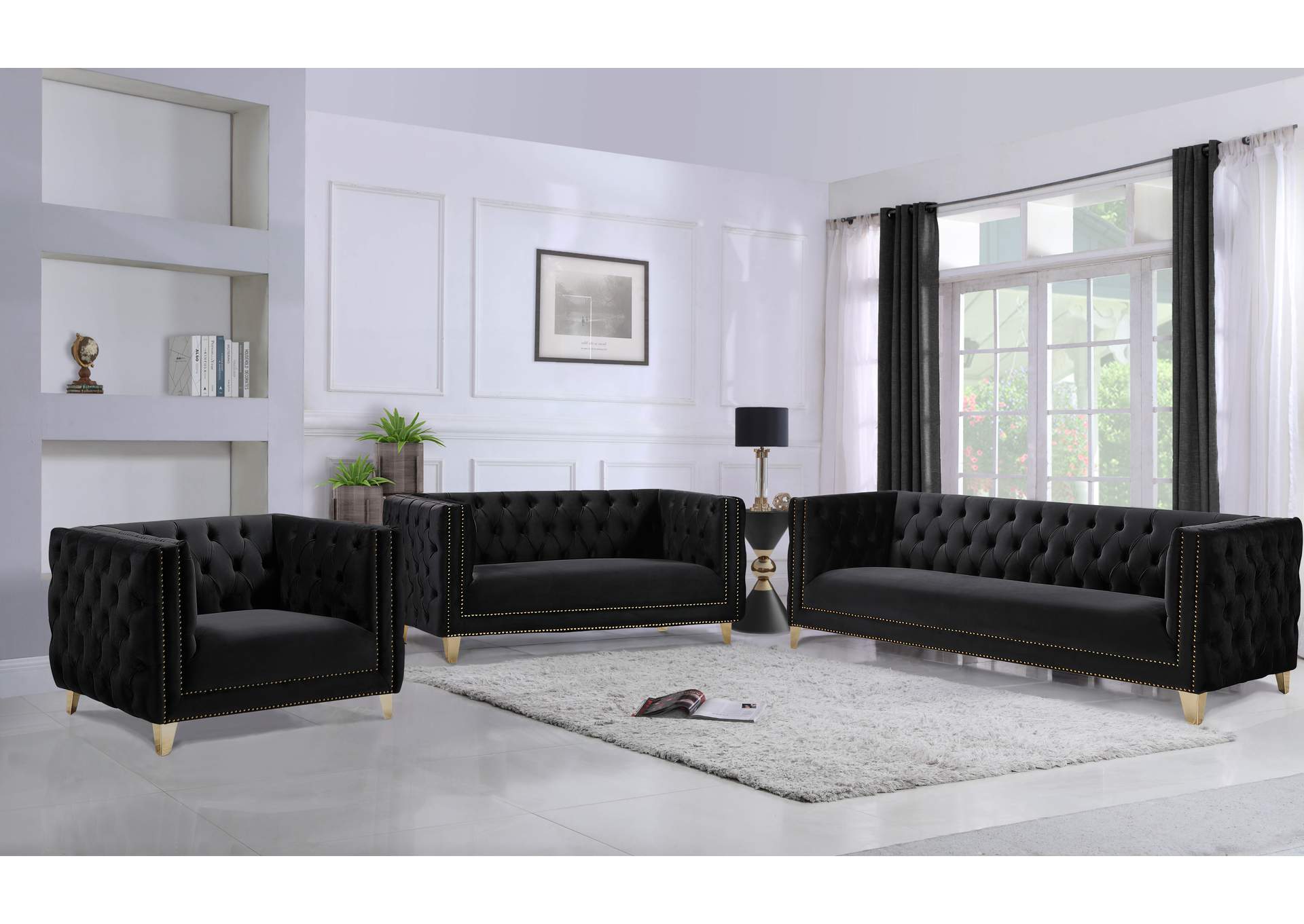 Michelle Black Velvet Chair