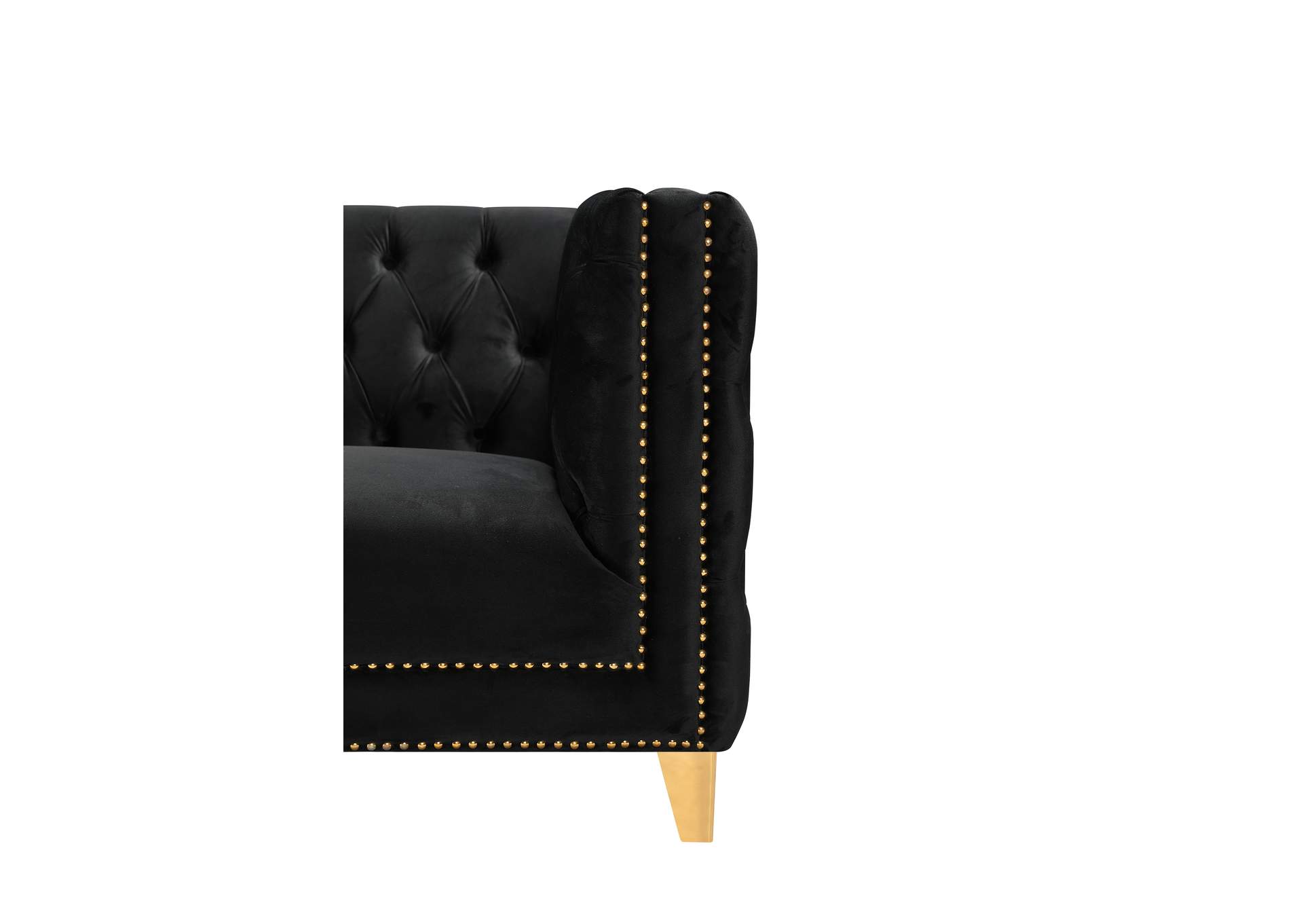 Michelle Black Velvet Sofa
