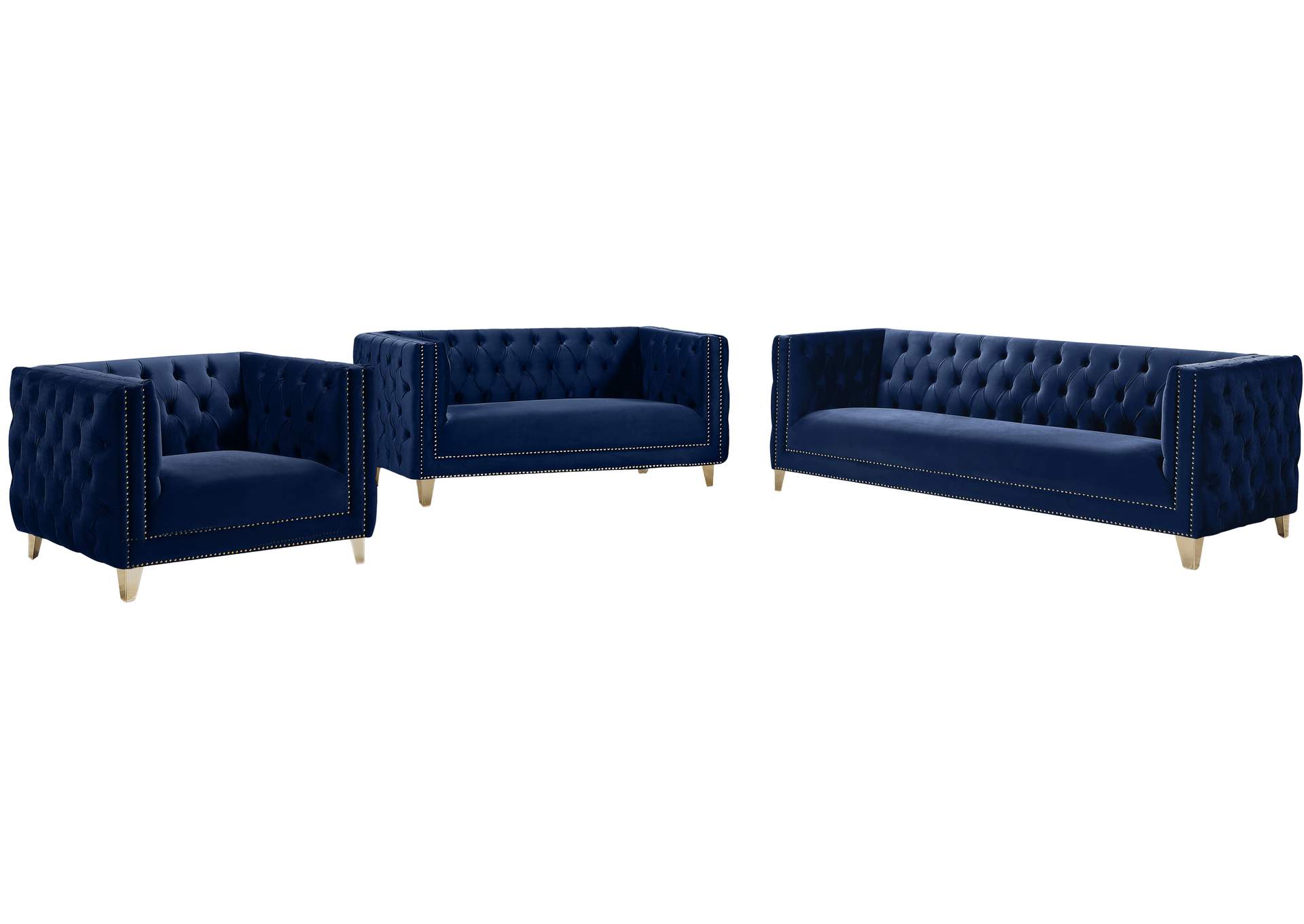 Michelle Navy Velvet Chair