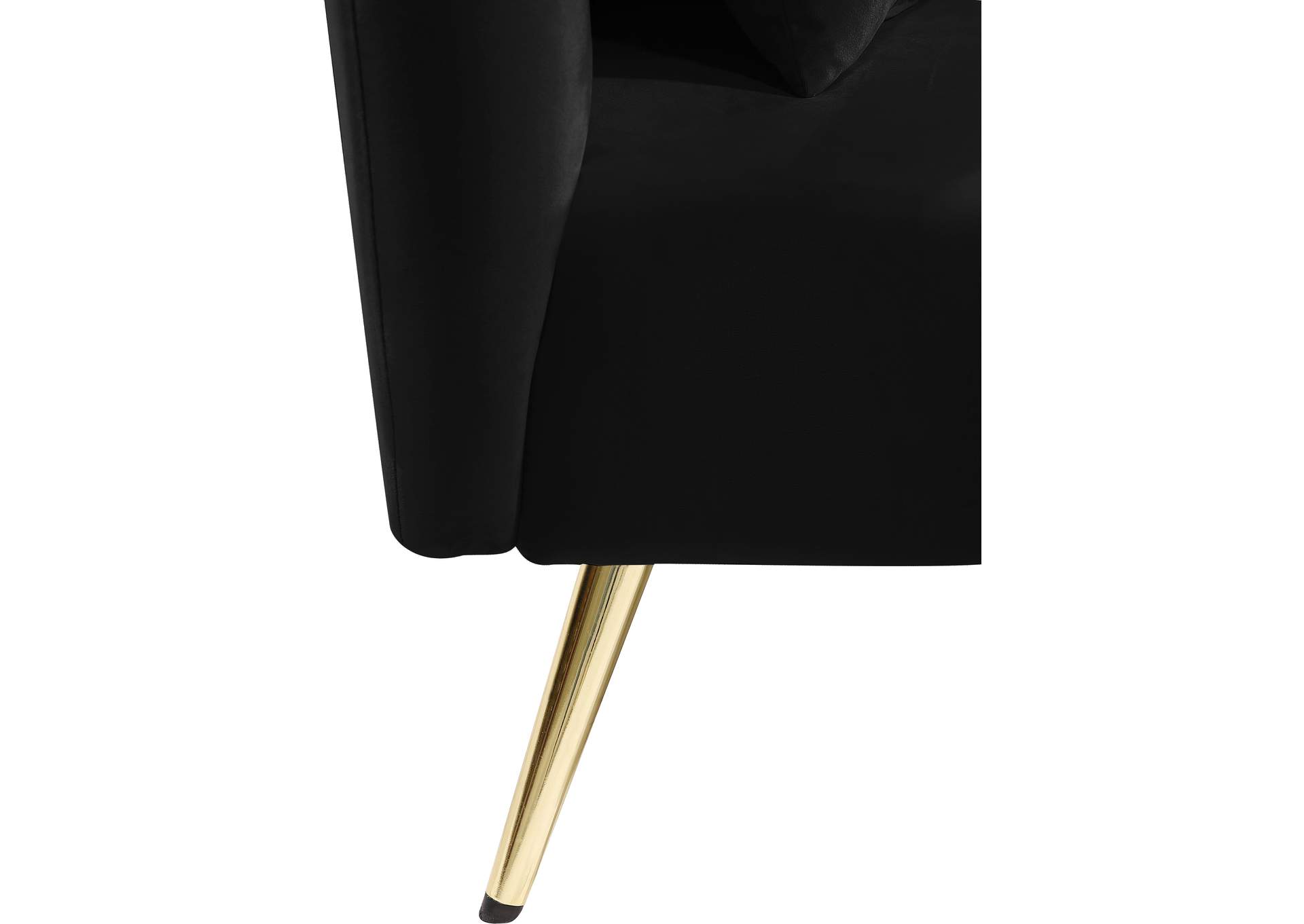Nolan Black Velvet Chaise