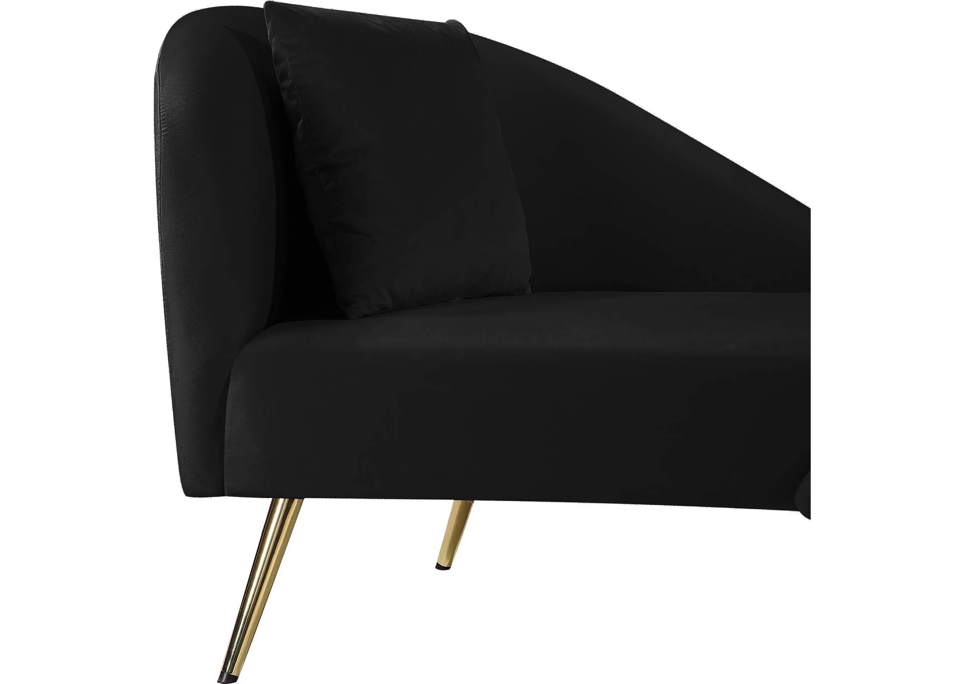 Nolan Black Velvet Chaise