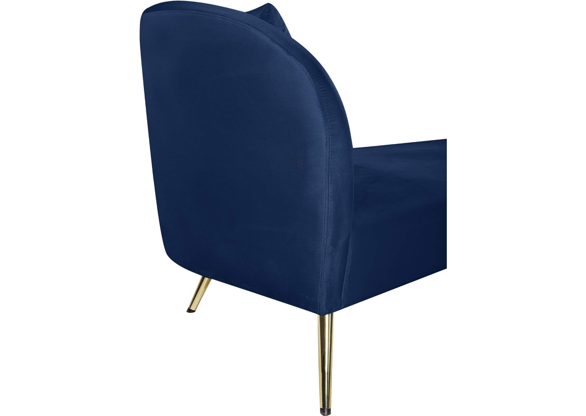 Nolan Navy Velvet Chaise