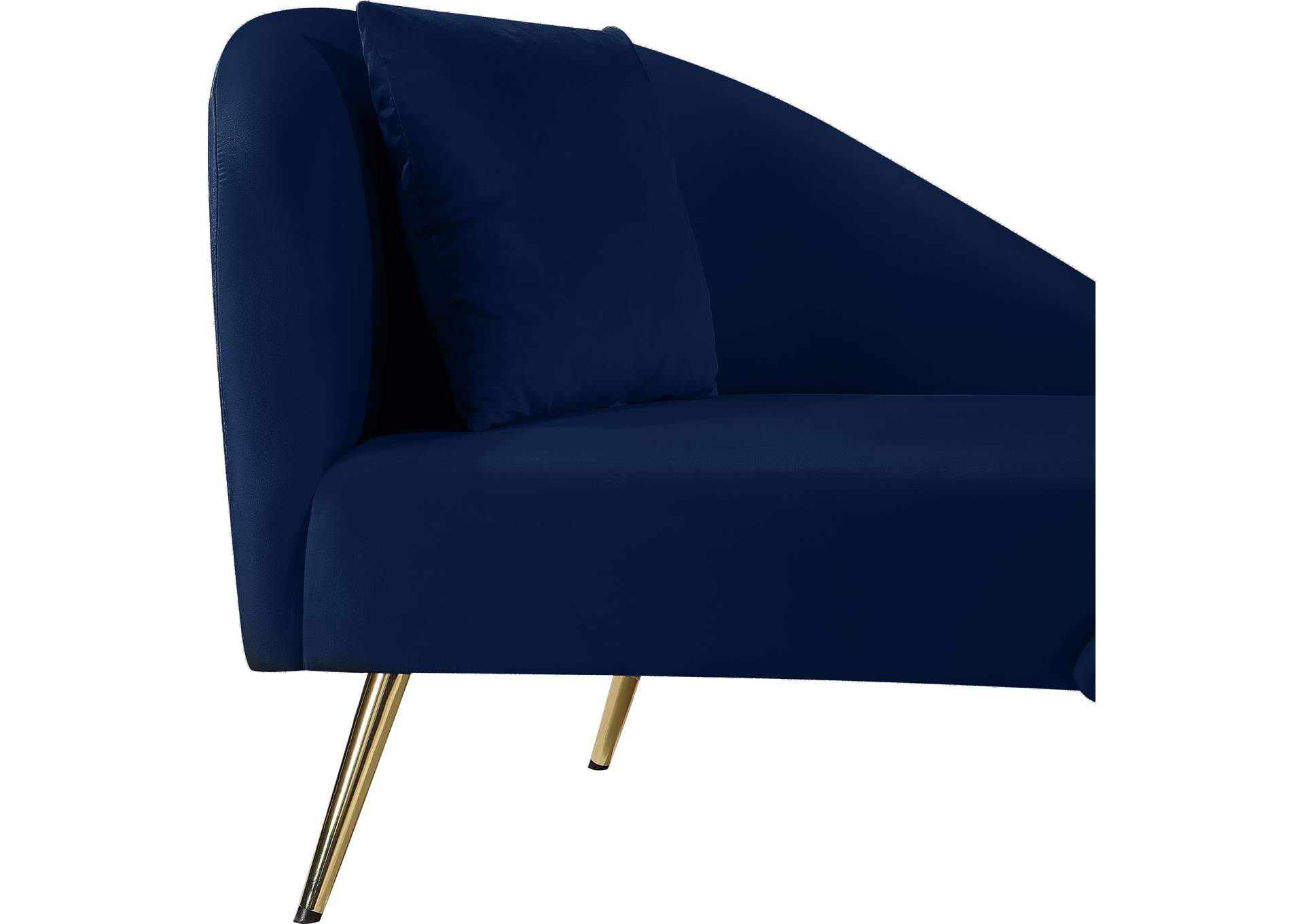 Nolan Navy Velvet Chaise