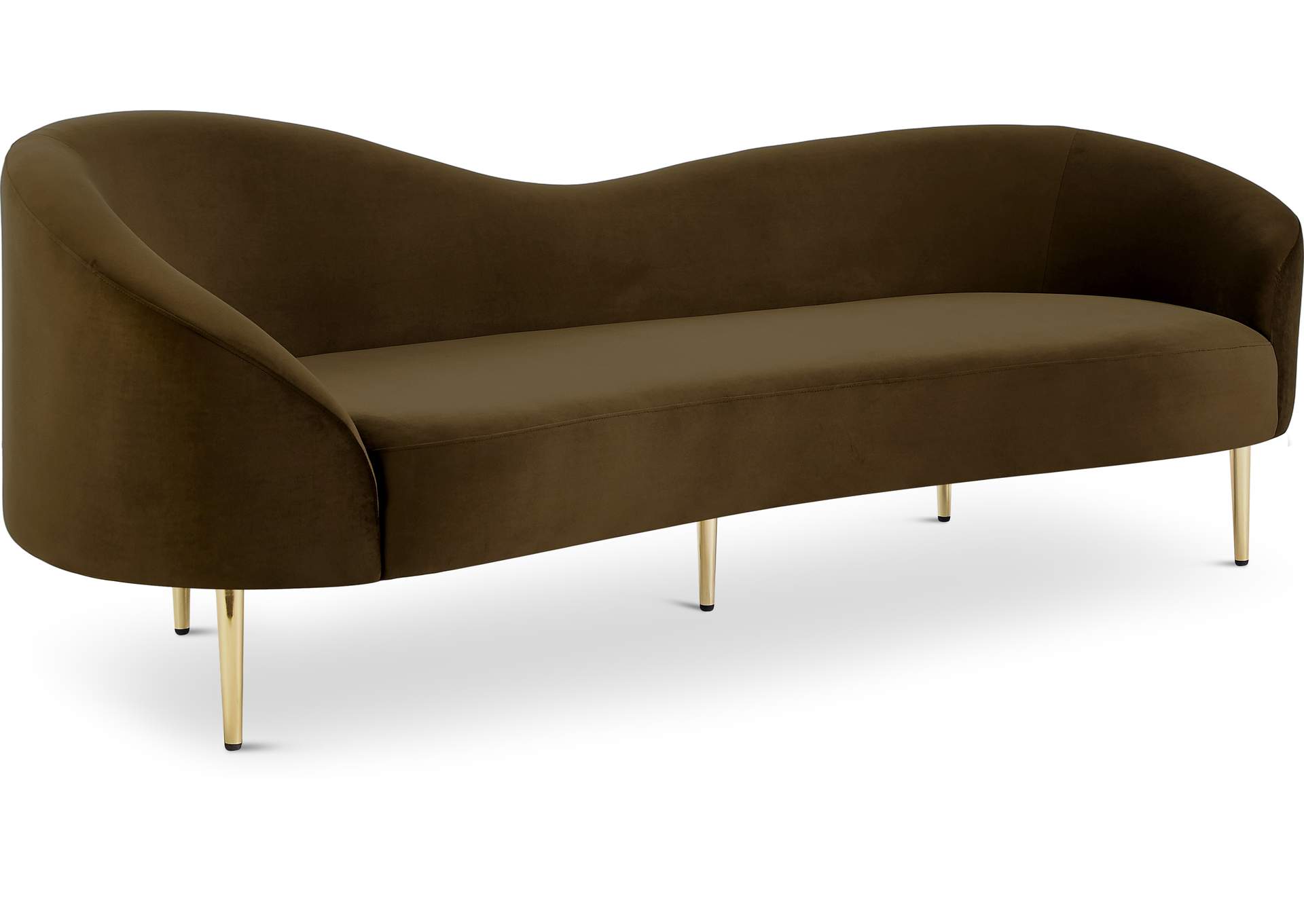 Ritz Brown Velvet Sofa