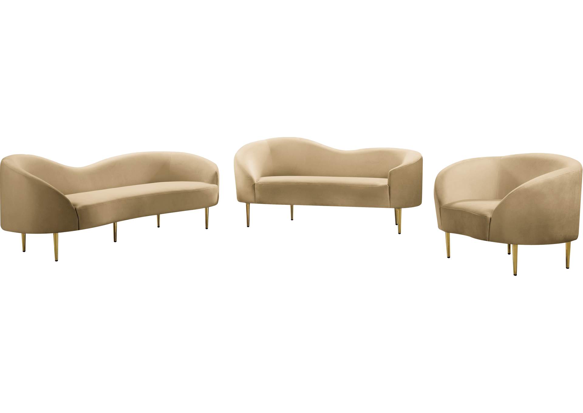 Ritz Camel Velvet Chair