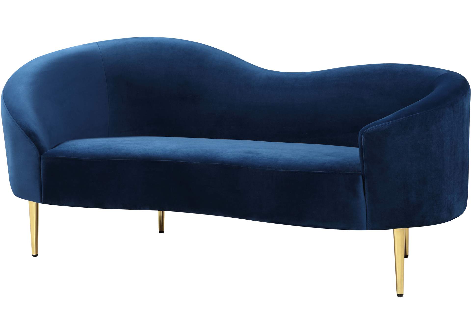 Ritz Navy Velvet Loveseat