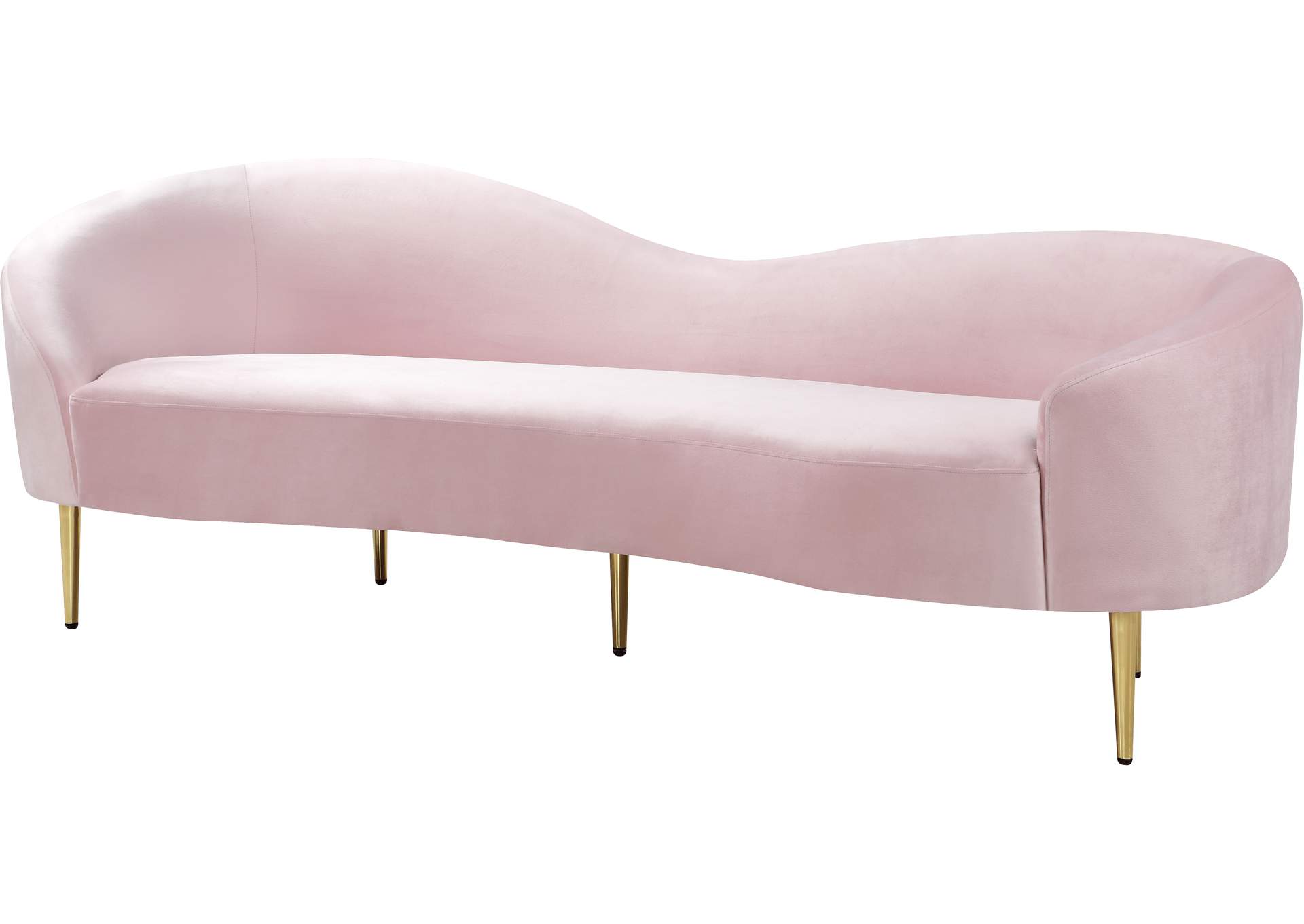 Ritz Pink Velvet Sofa