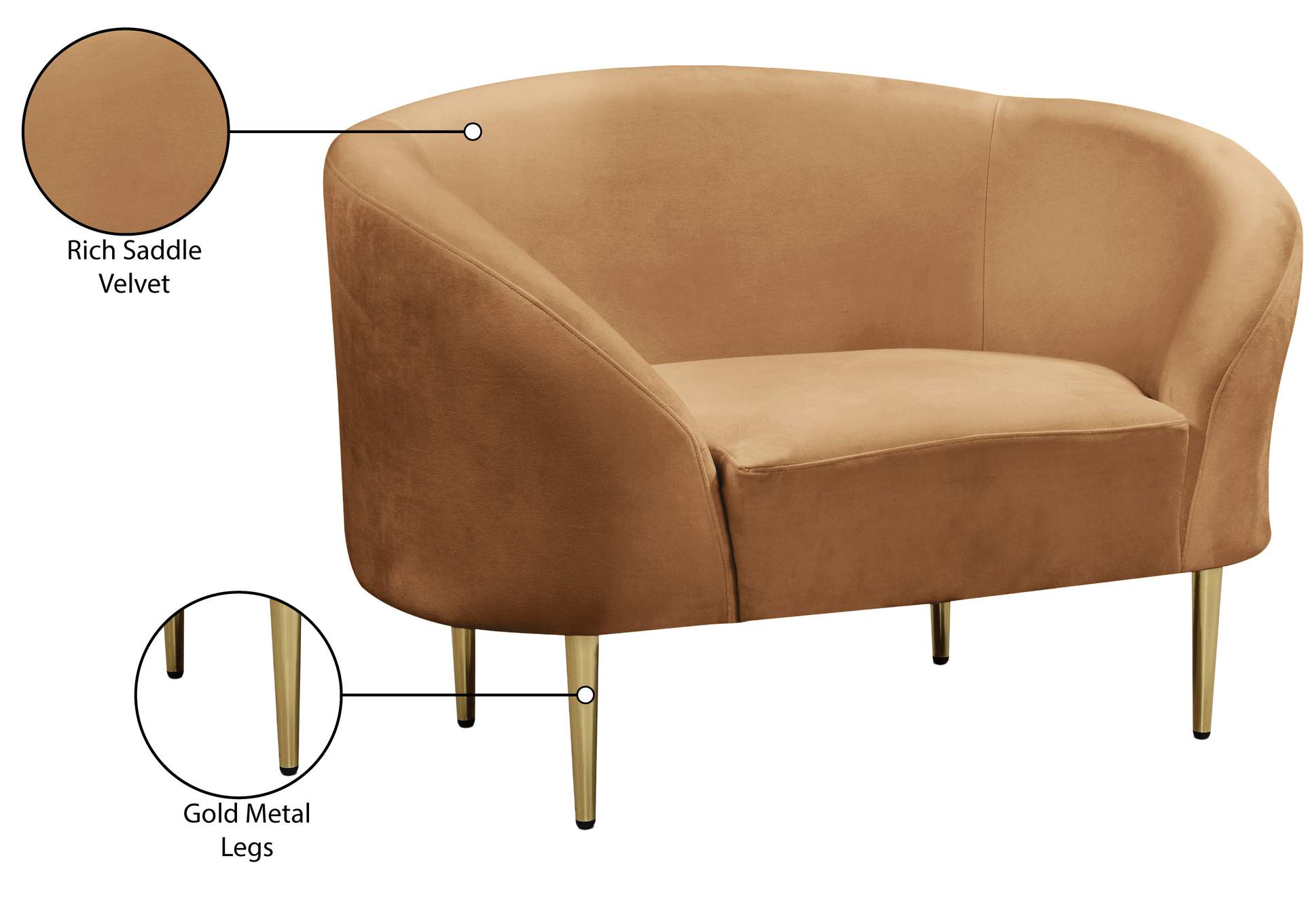 Ritz Saddle Velvet Chair
