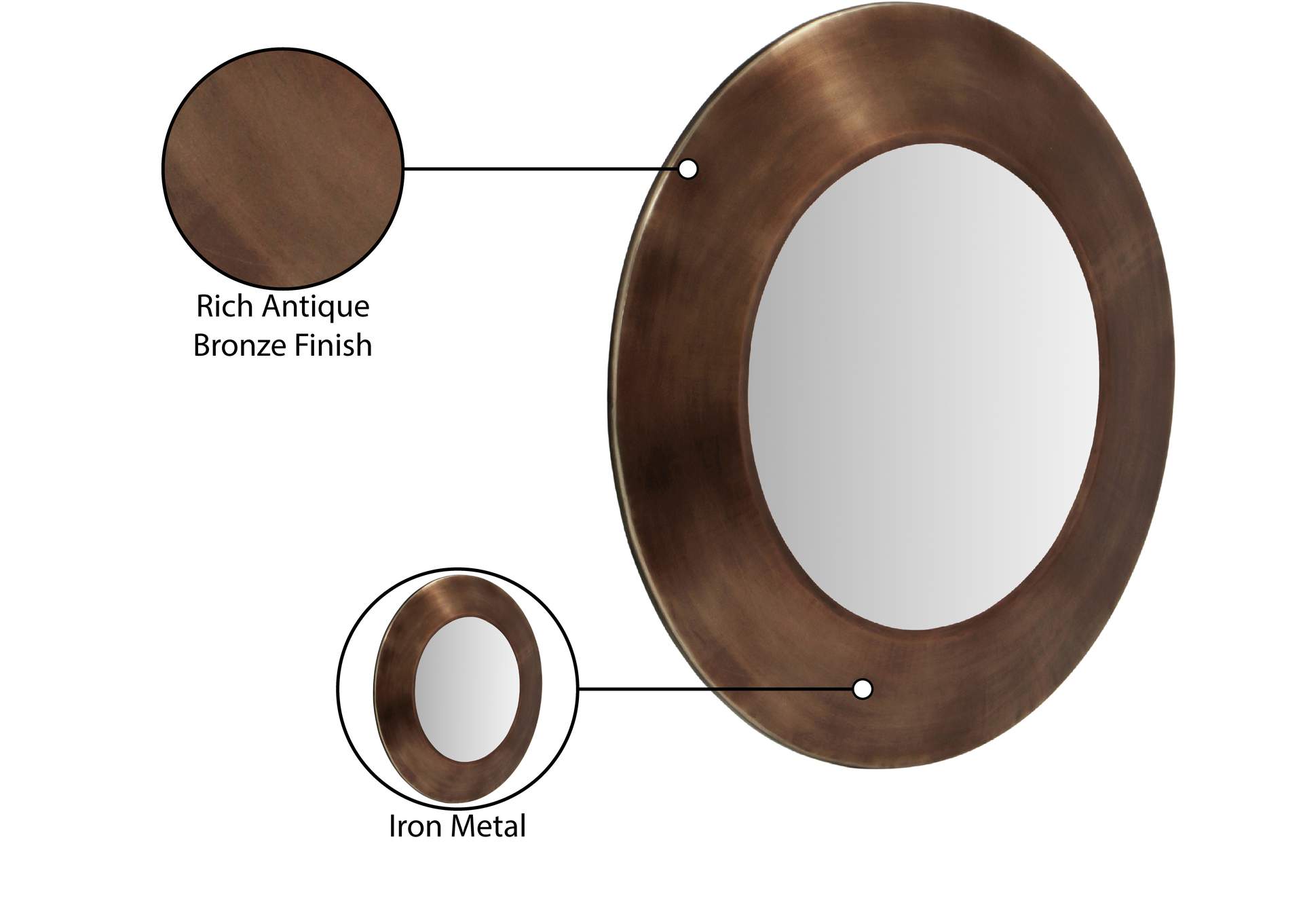 Sphere Brown Iron Mirror image 9