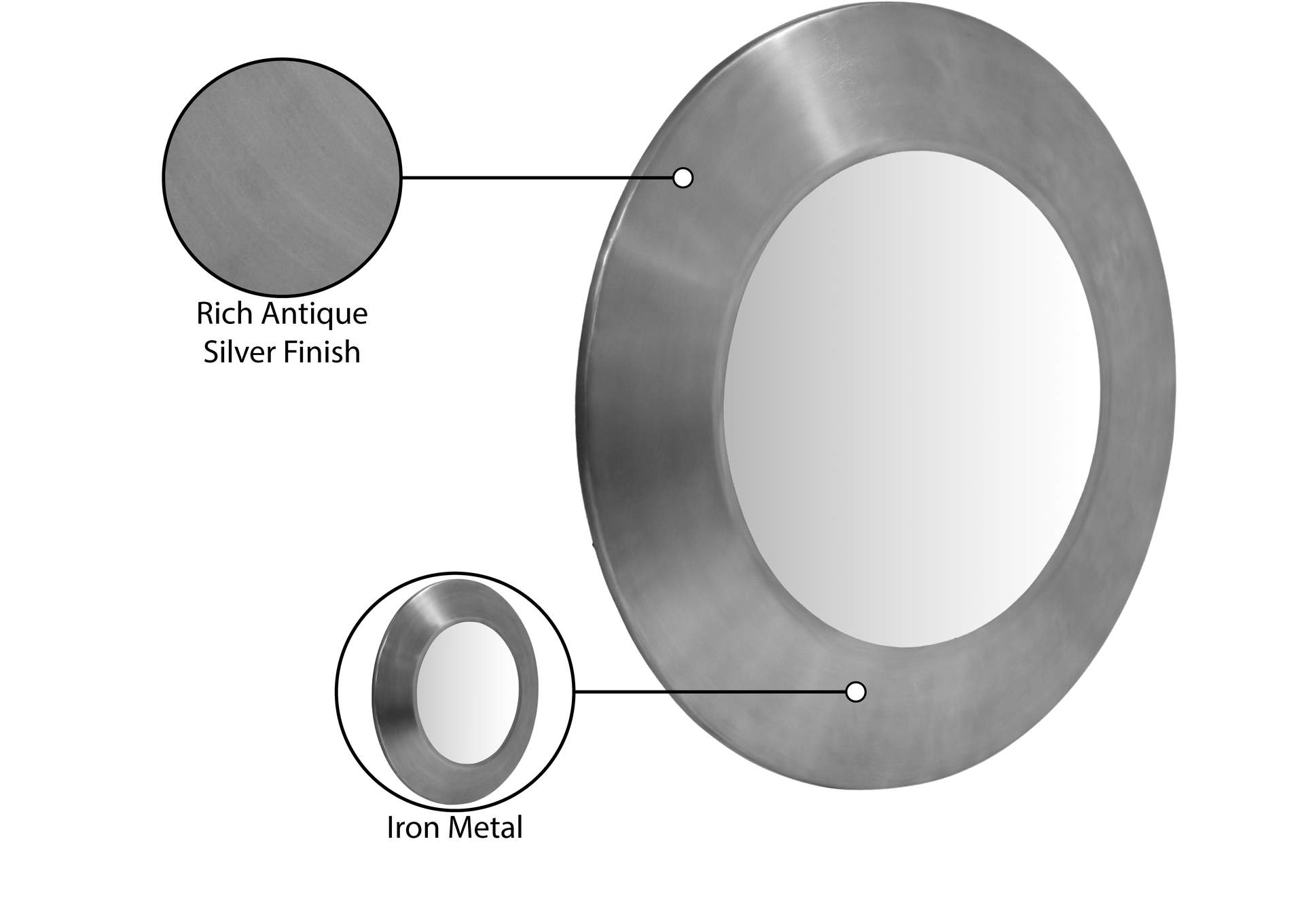 Sphere Silver Iron Mirror image 9