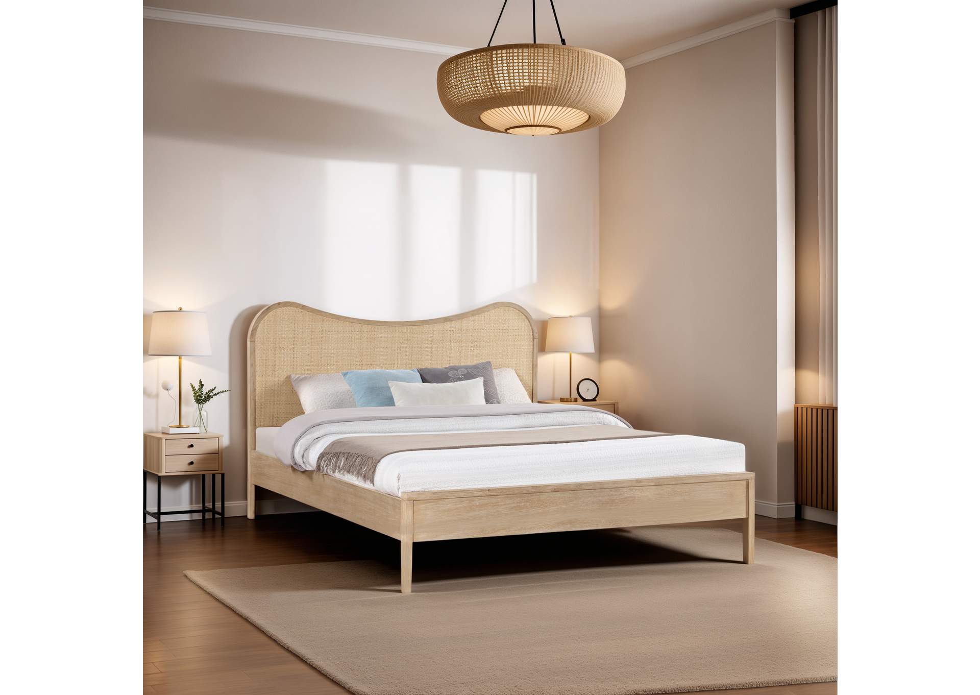 Windsor Natural Rubberwood Full Bed (3 Boxes)