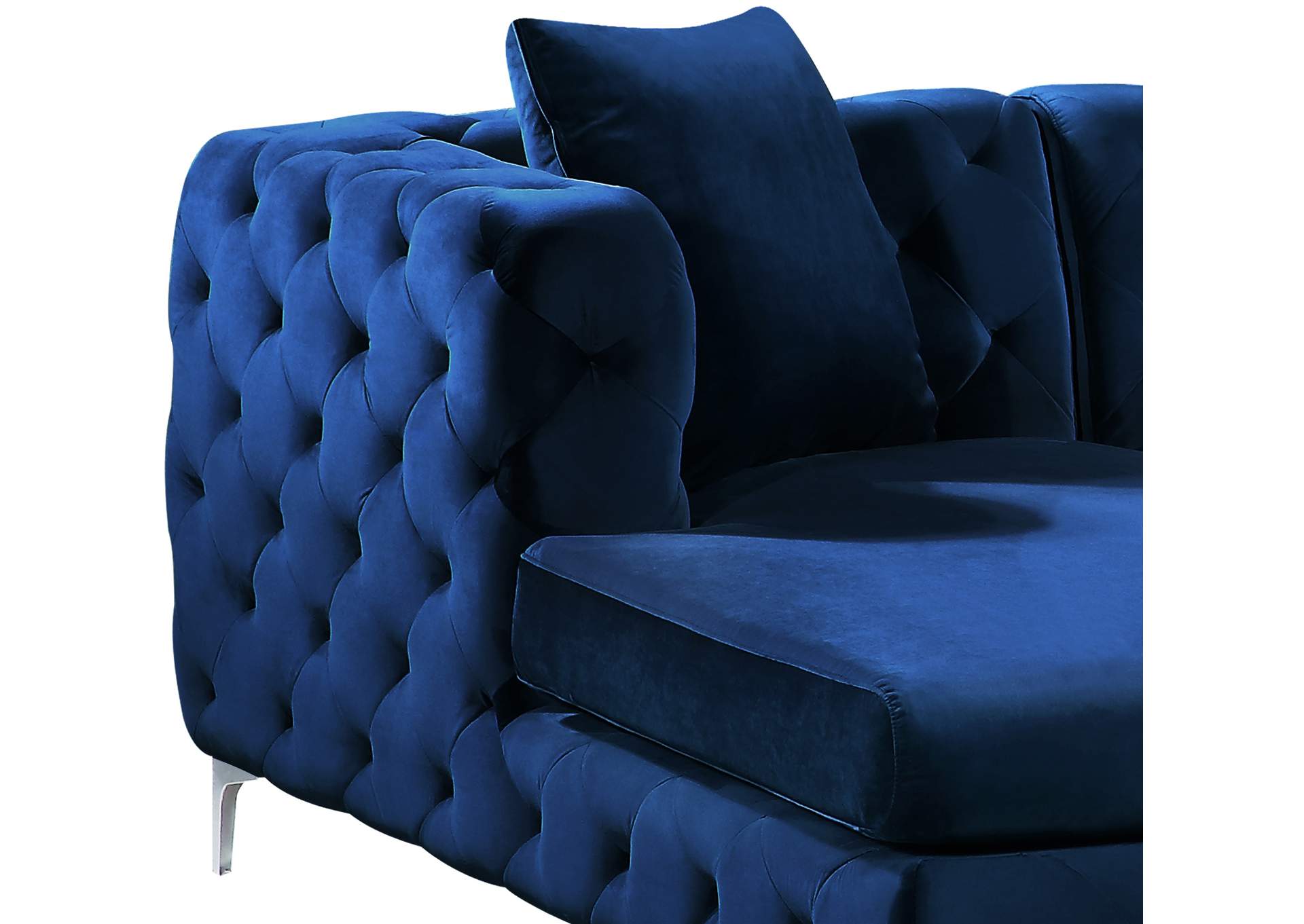 Gail Navy Velvet 3 Piece Sectional