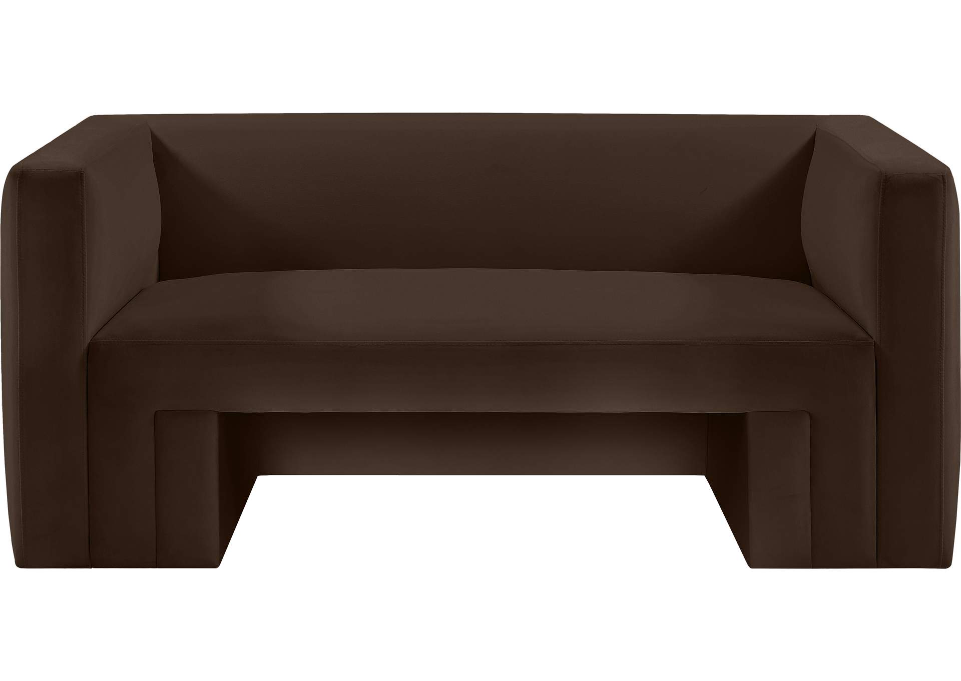 Henson Brown Velvet Loveseat