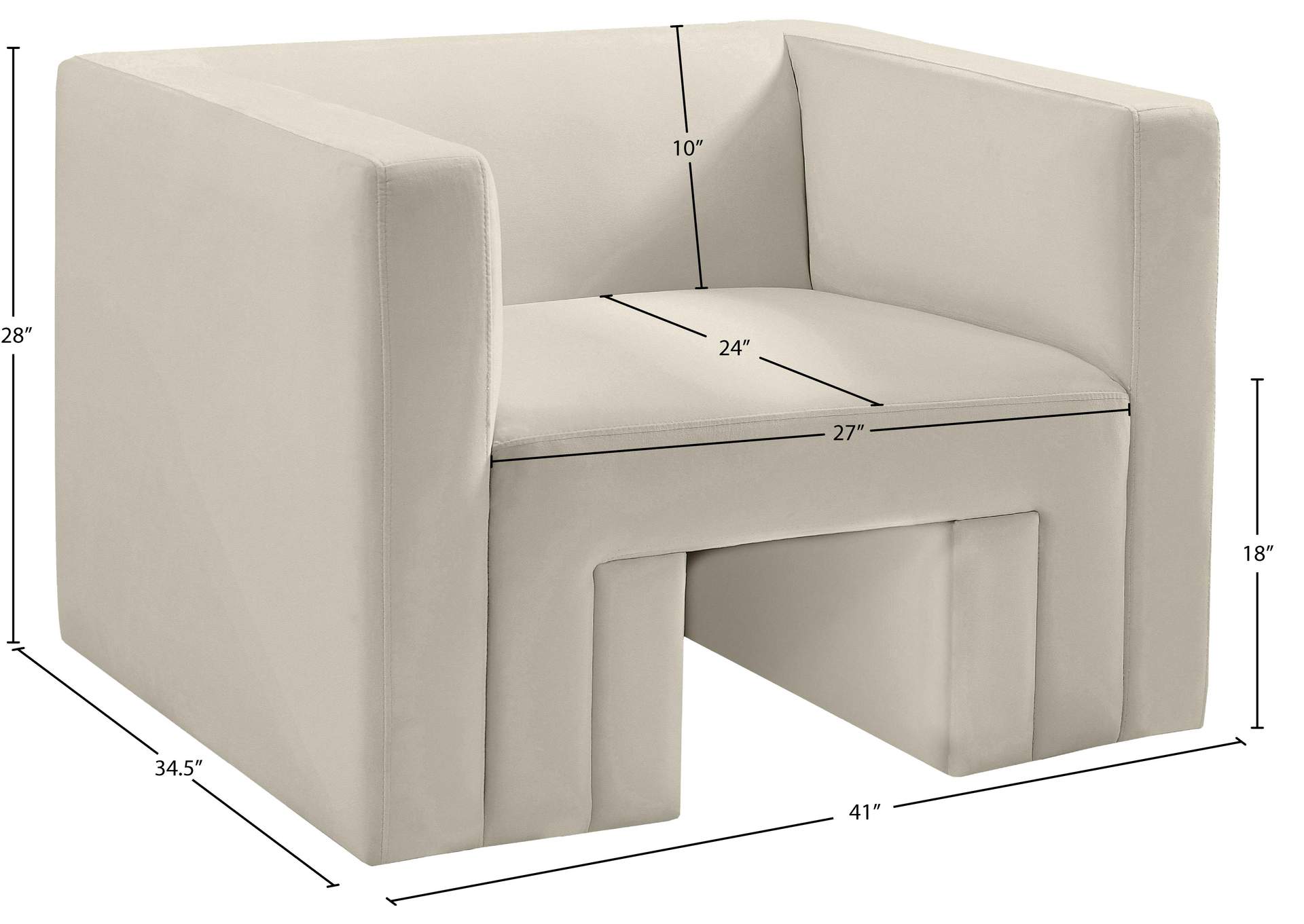 Henson Cream Velvet Chair