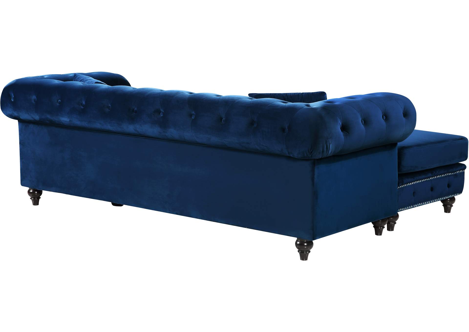 Sabrina Navy Velvet 2 Piece Reversible Sectional