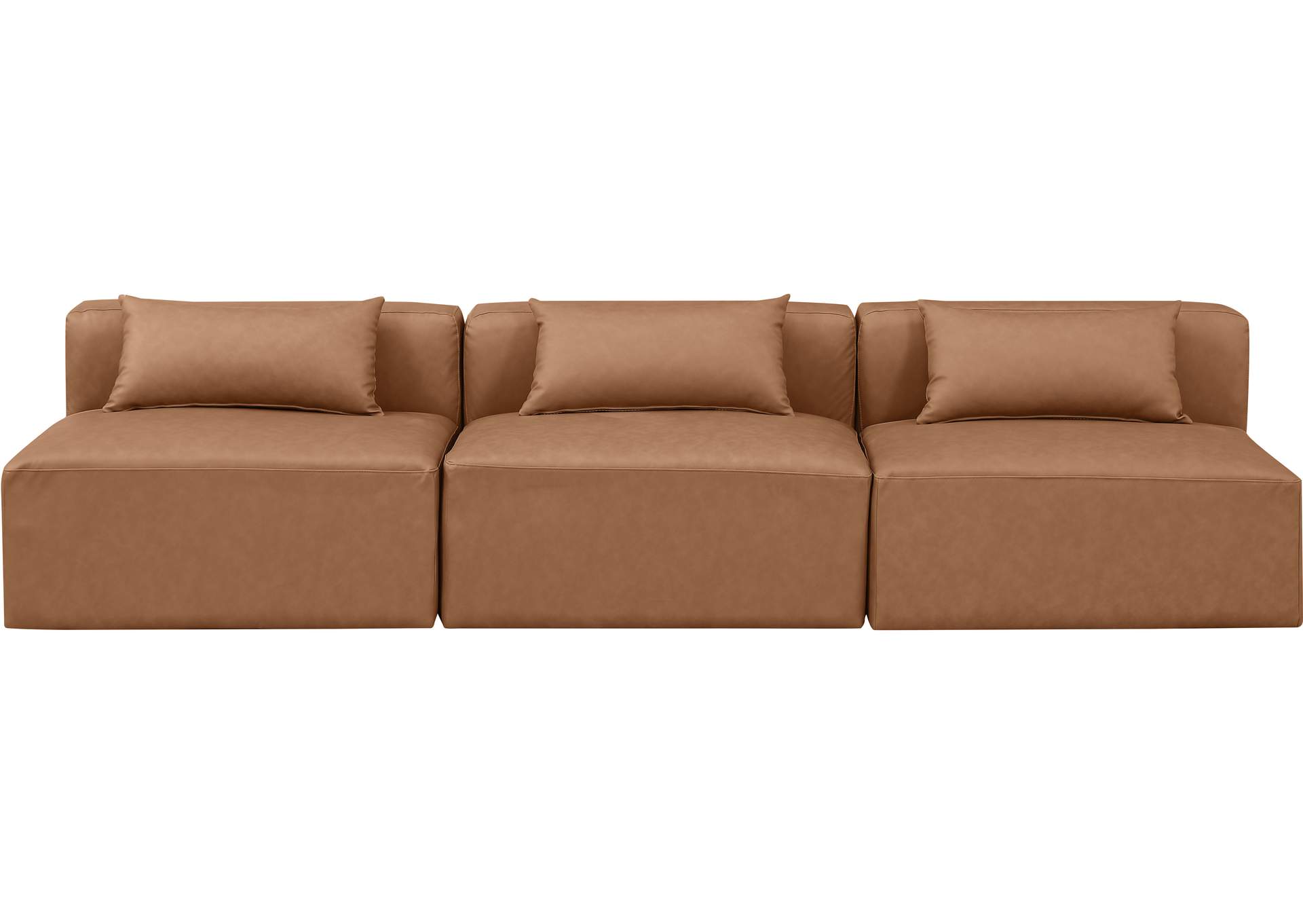 Cube Brown Vegan Leather Modular Sofa image 5