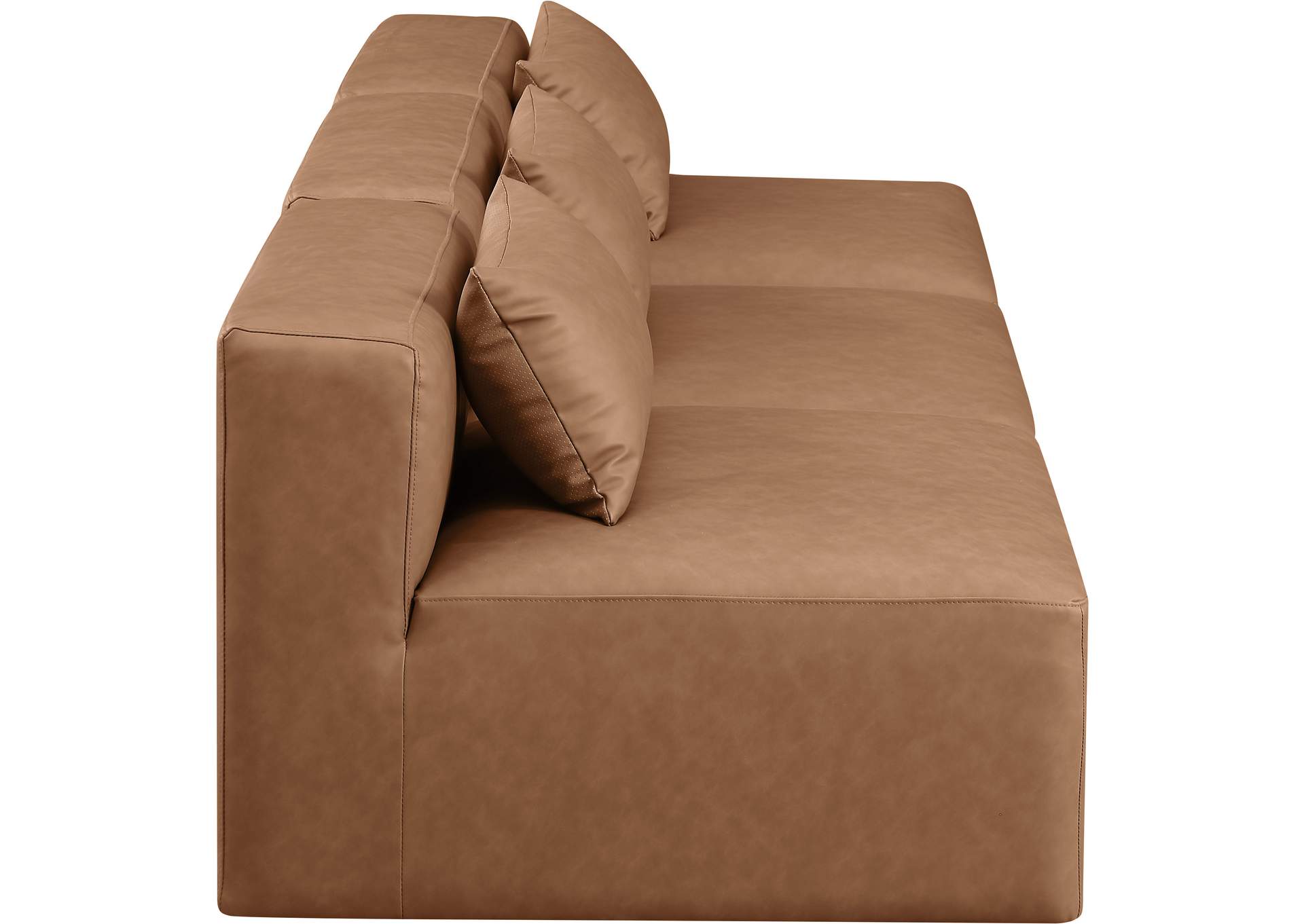 Cube Brown Vegan Leather Modular Sofa image 6
