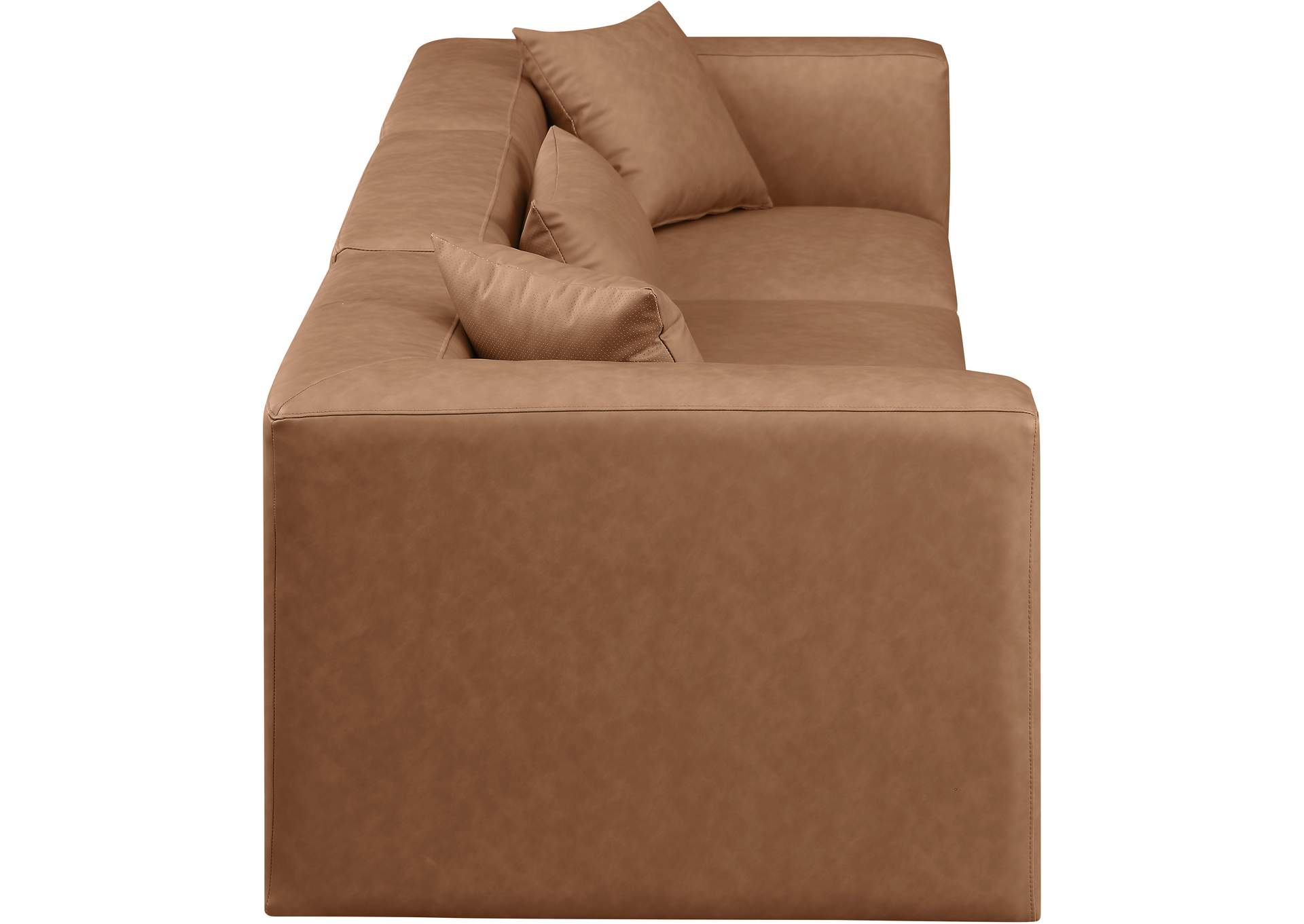 Cube Brown Vegan Leather Modular Sofa