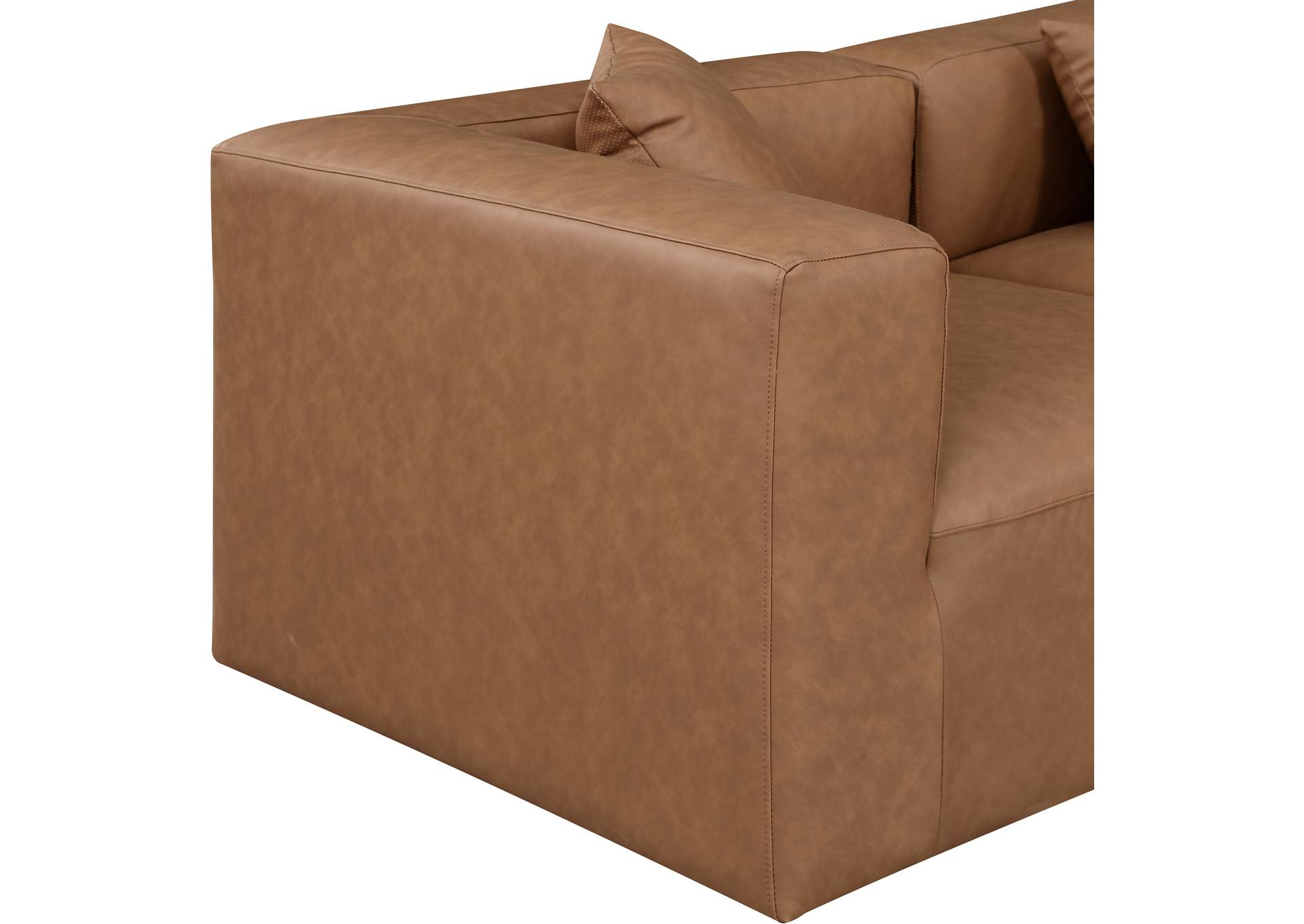 Cube Brown Vegan Leather Modular Sofa