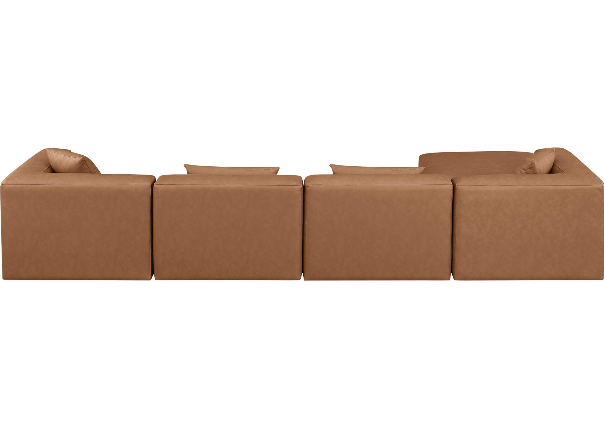 Cube Brown Vegan Leather Modular Sectional image 4