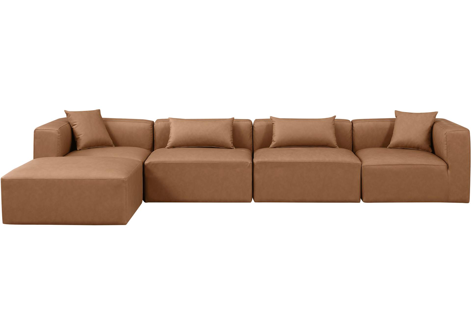 Cube Brown Vegan Leather Modular Sectional image 5