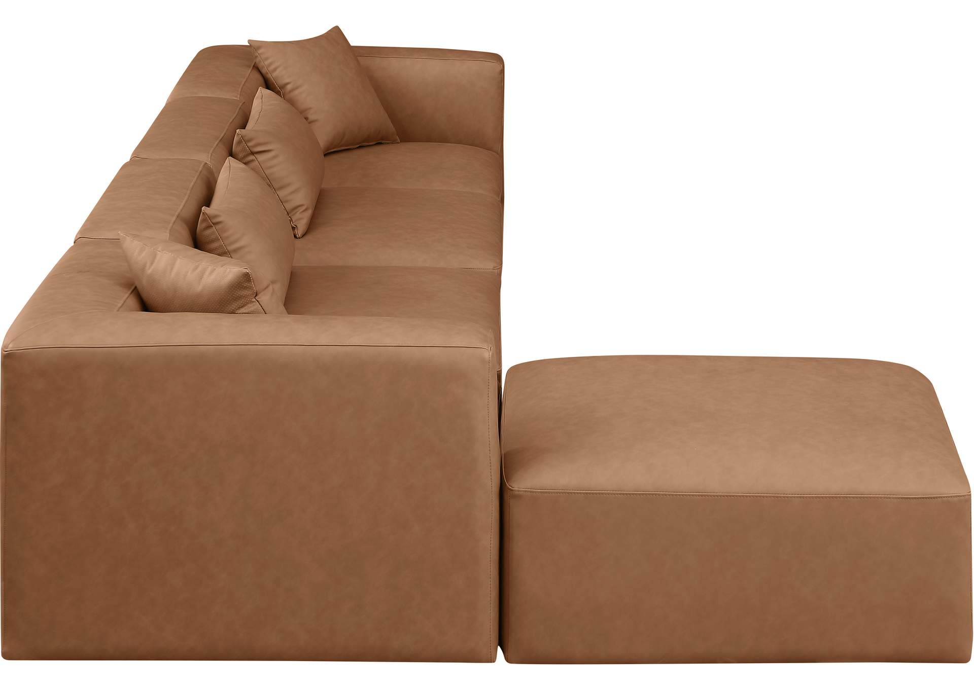 Cube Brown Vegan Leather Modular Sectional image 6