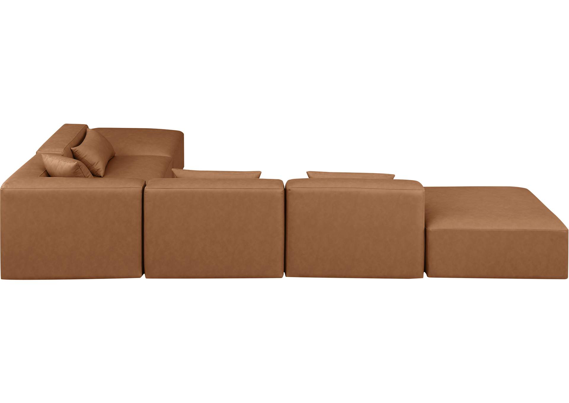 Cube Brown Vegan Leather Modular Sectional