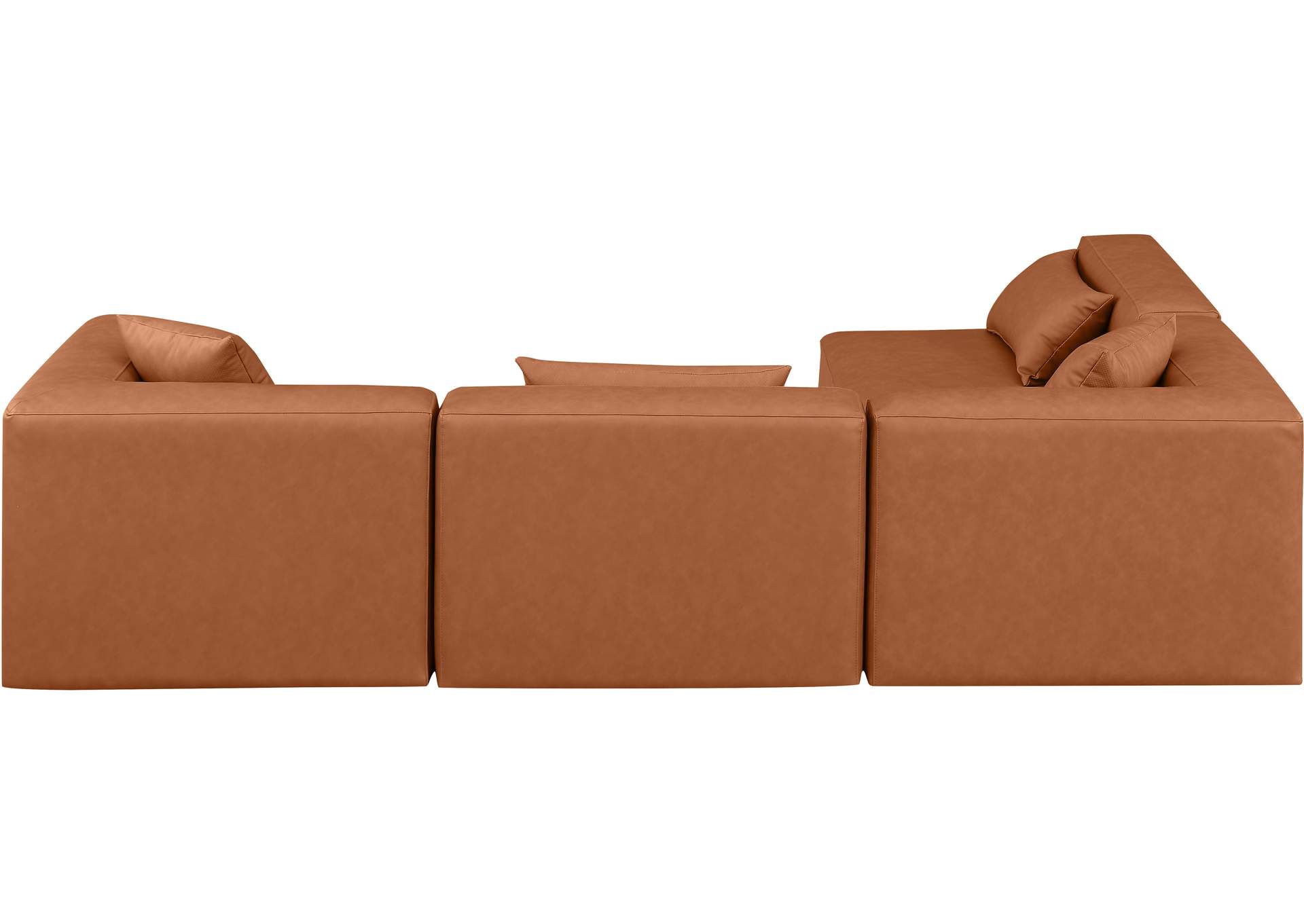 Cube Cognac Vegan Leather Modular Sectional