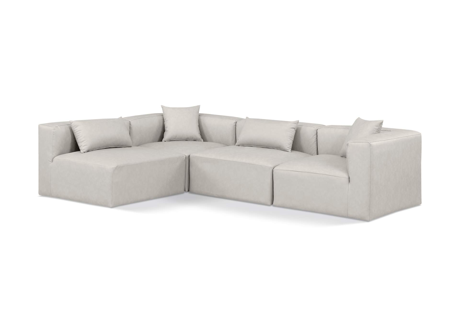 Cube Cream Vegan Leather Modular Sectional