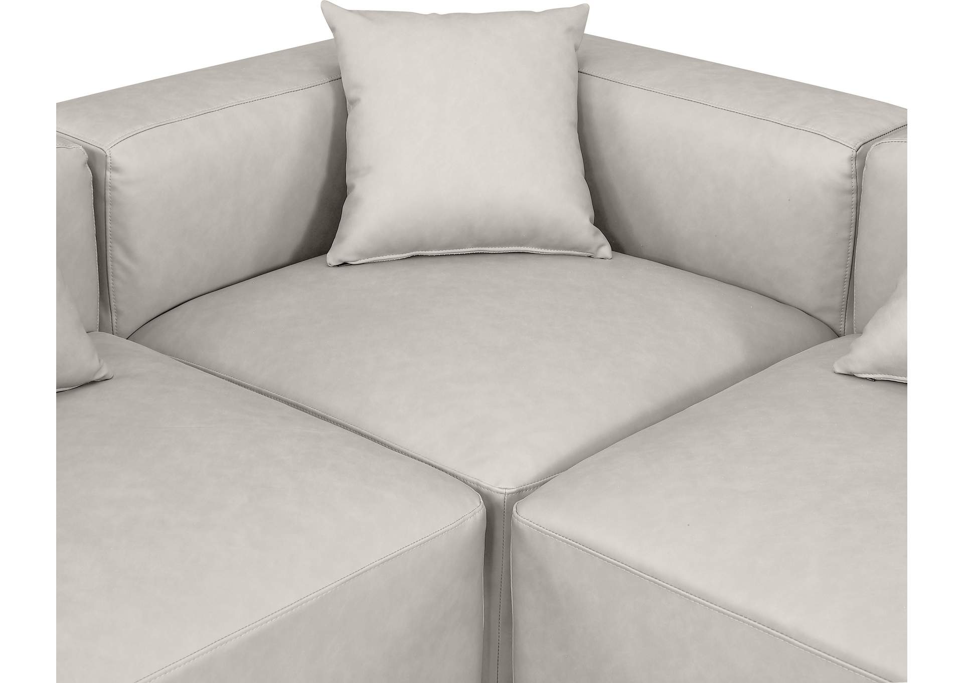 Cube Cream Vegan Leather Modular Sectional