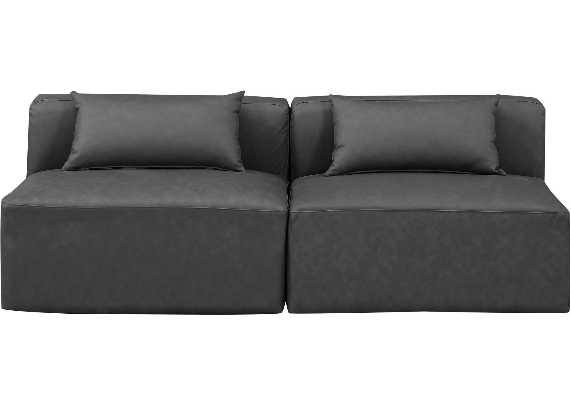 Cube Charcoal Grey Vegan Leather Modular Sofa