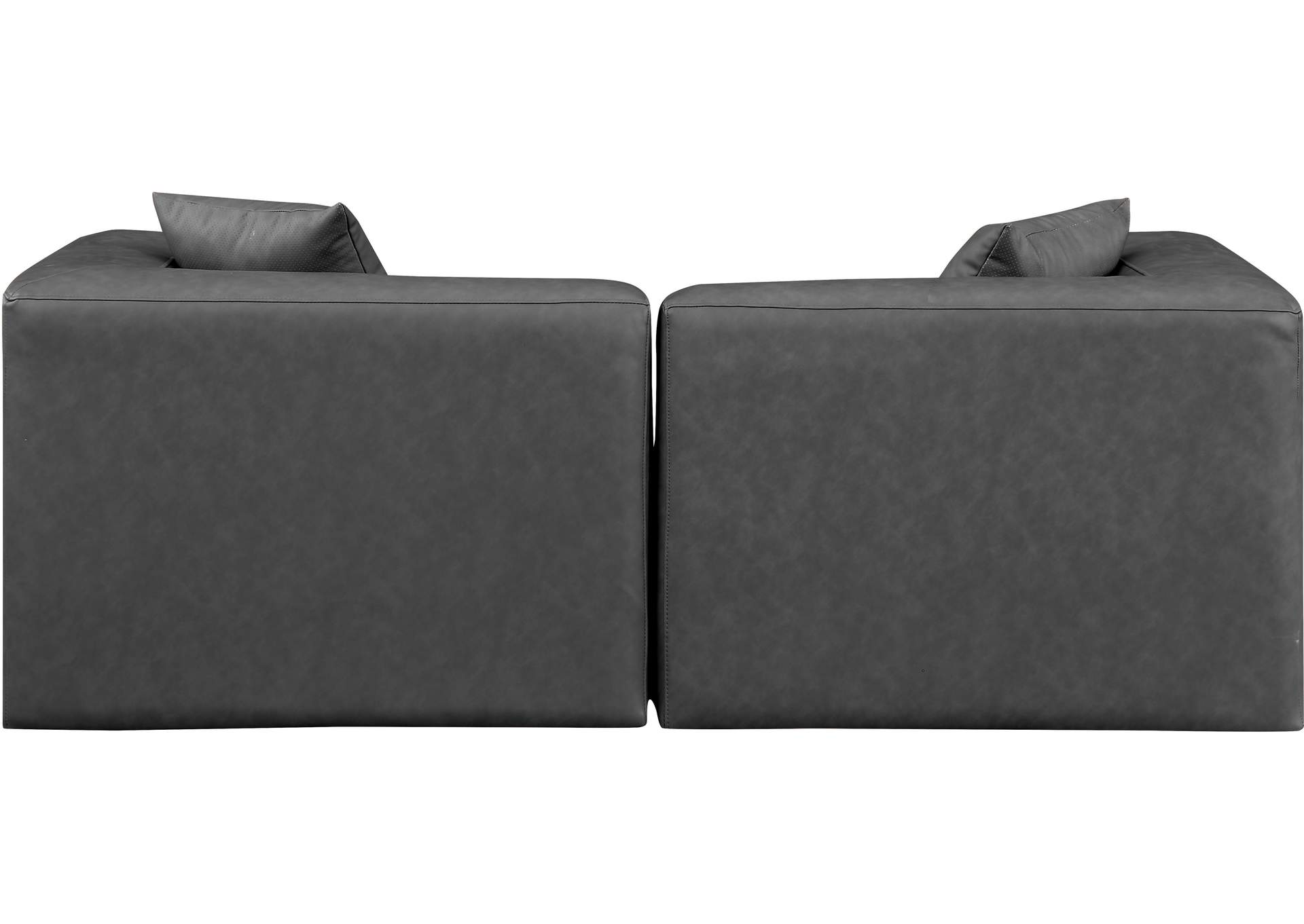 Cube Charcoal Grey Vegan Leather Modular Sofa image 4