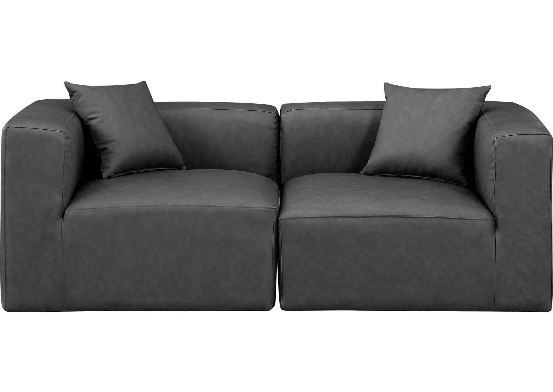 Cube Charcoal Grey Vegan Leather Modular Sofa image 5