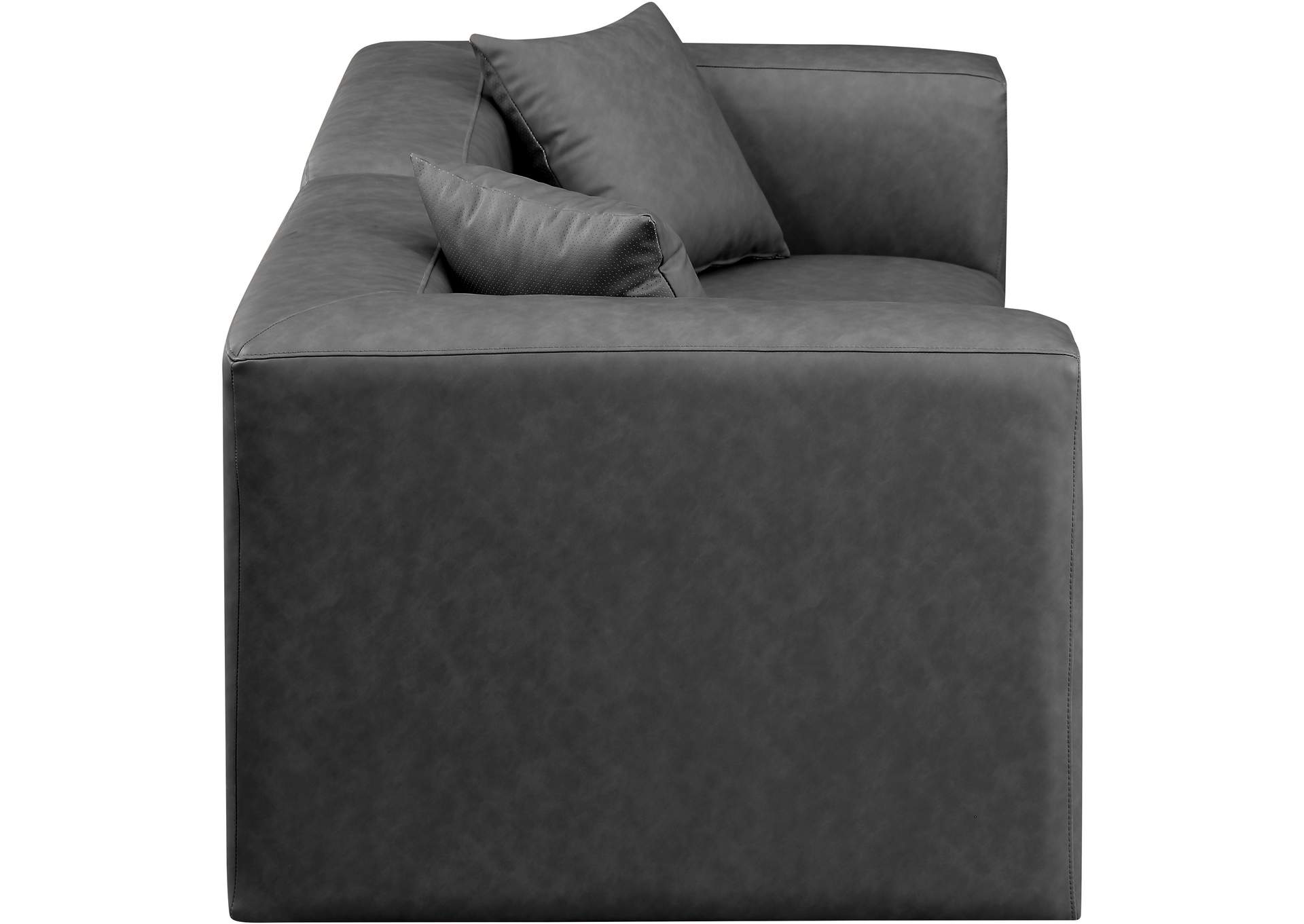 Cube Charcoal Grey Vegan Leather Modular Sofa image 6