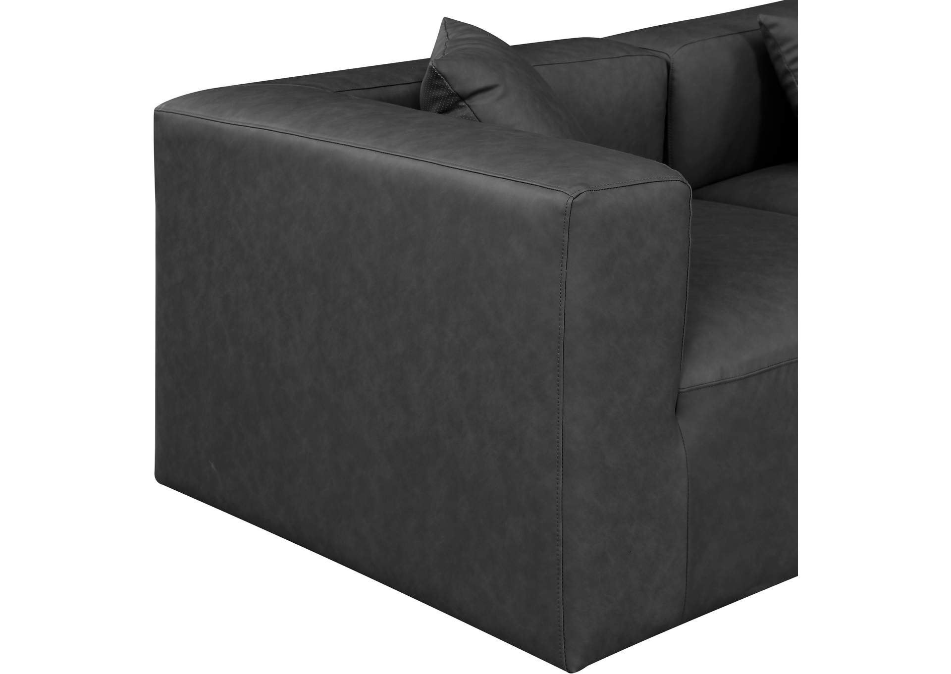 Cube Charcoal Grey Vegan Leather Modular Sofa image 7