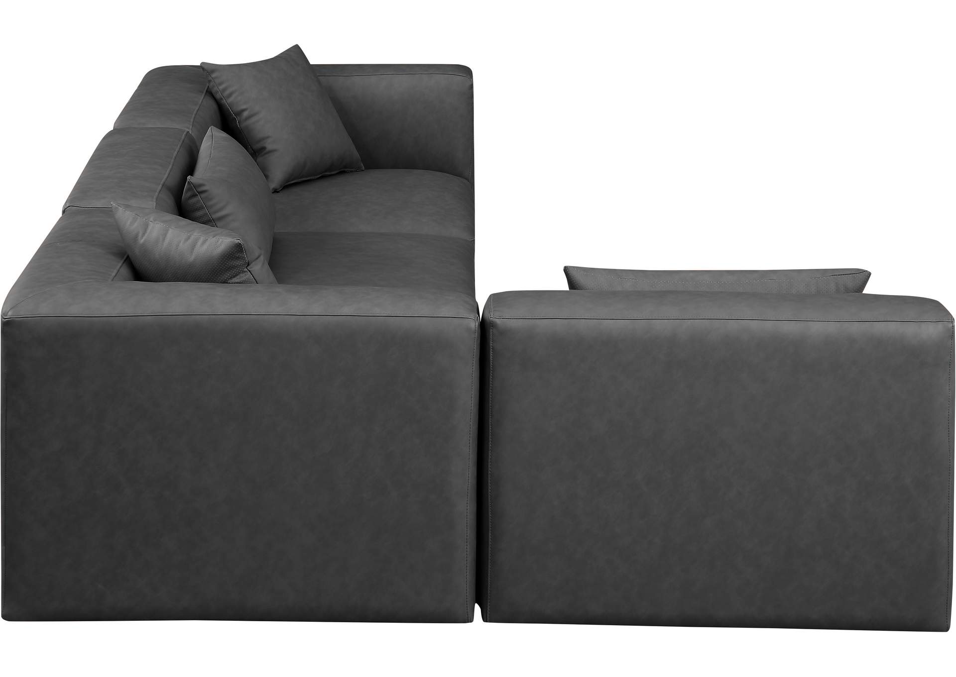 Cube Charcoal Grey Vegan Leather Modular Sectional