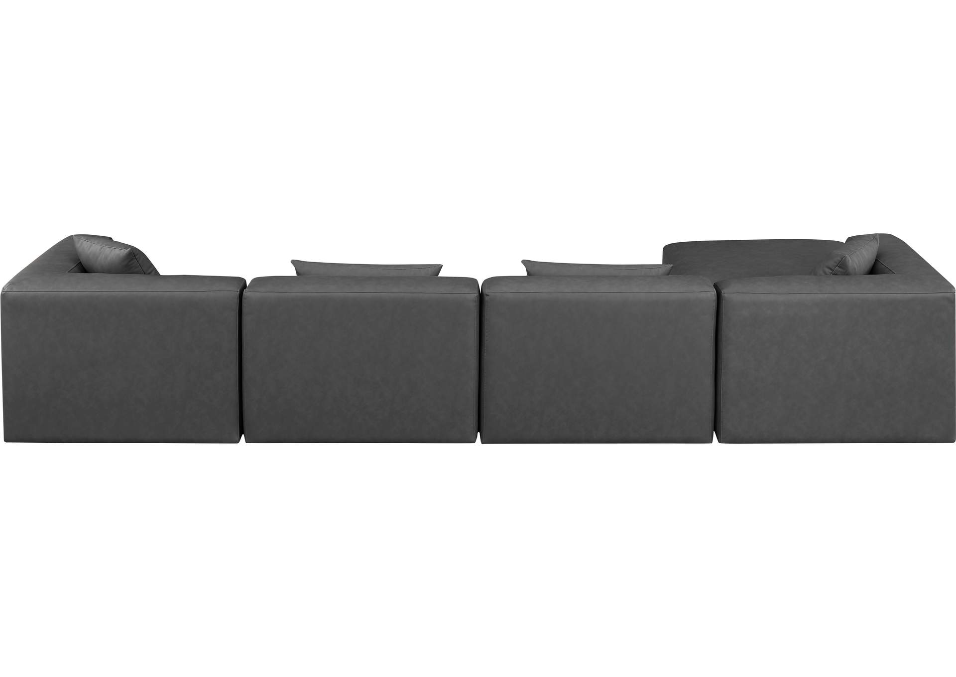 Cube Charcoal Grey Vegan Leather Modular Sectional image 4
