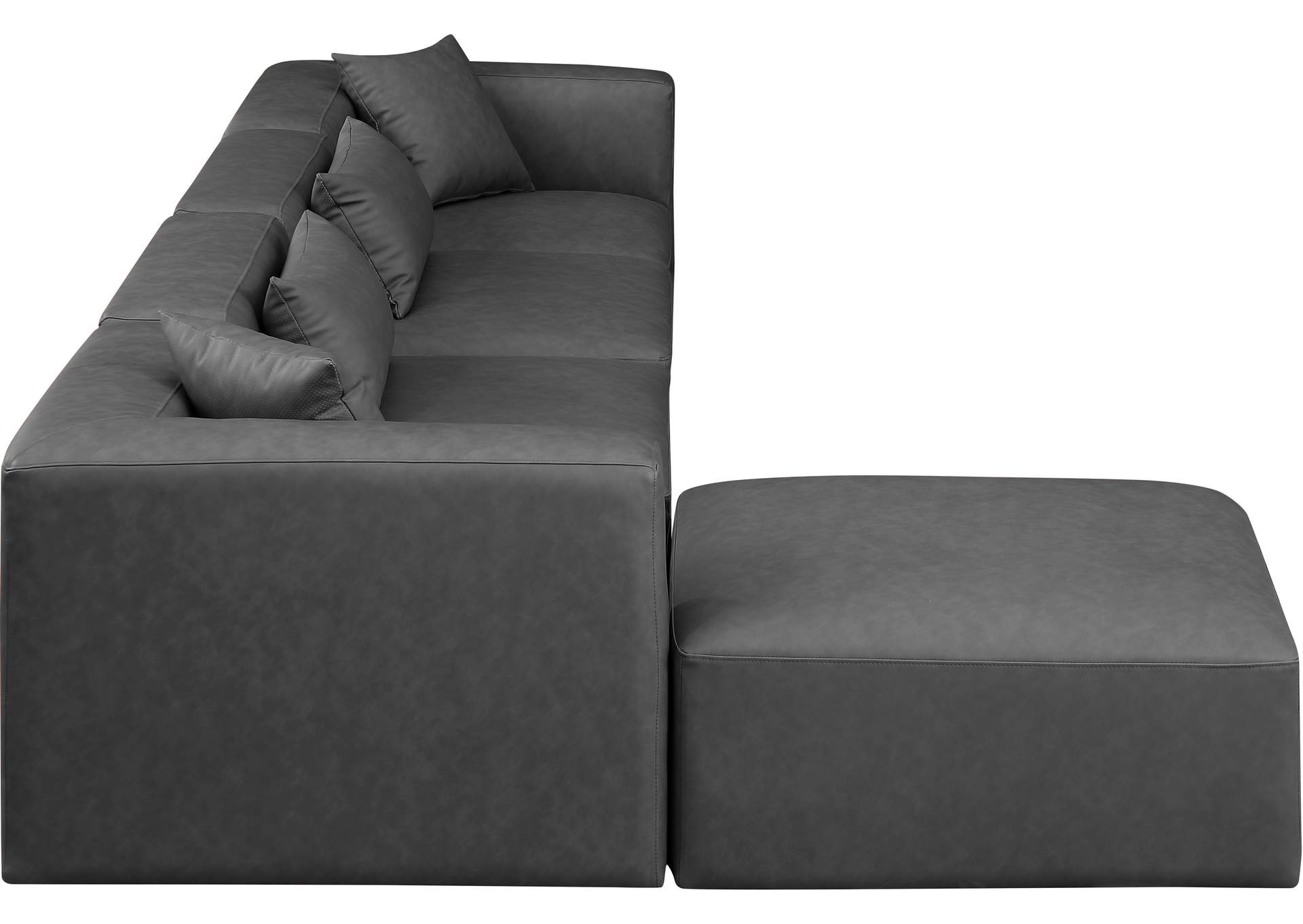 Cube Charcoal Grey Vegan Leather Modular Sectional image 6