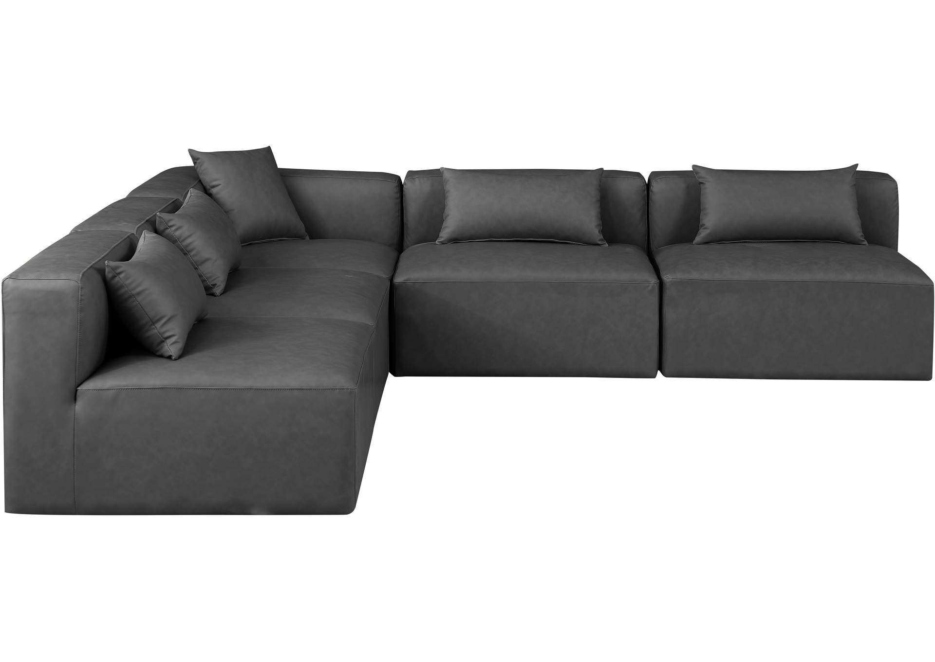 Cube Charcoal Grey Vegan Leather Modular Sectional