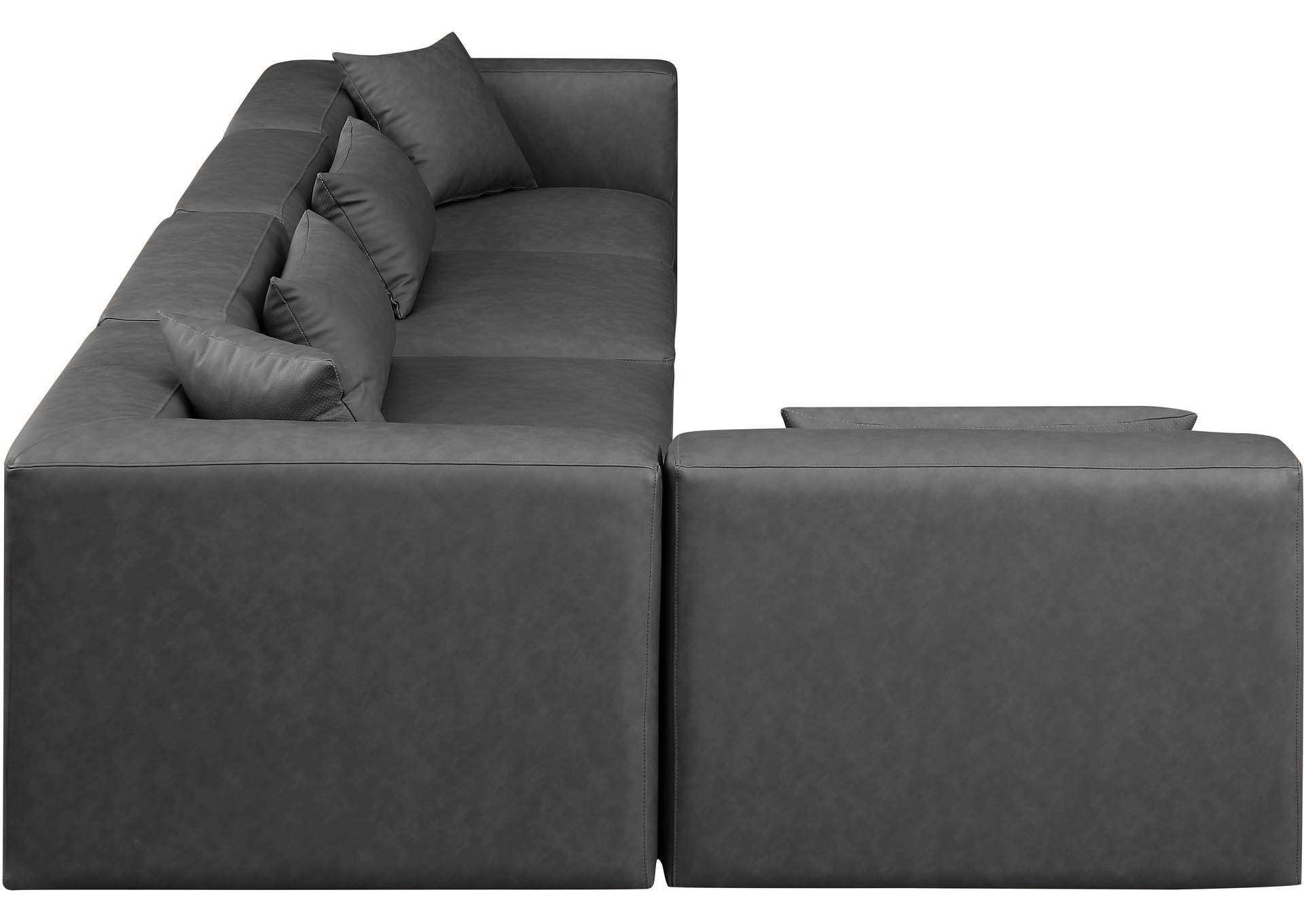 Cube Charcoal Grey Vegan Leather Modular Sectional