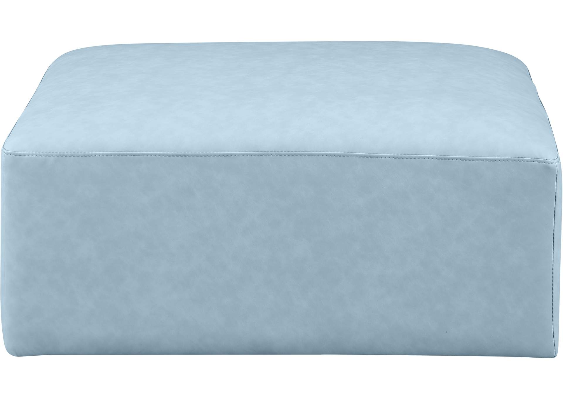 Cube Light Blue Vegan Leather Ottoman image 4